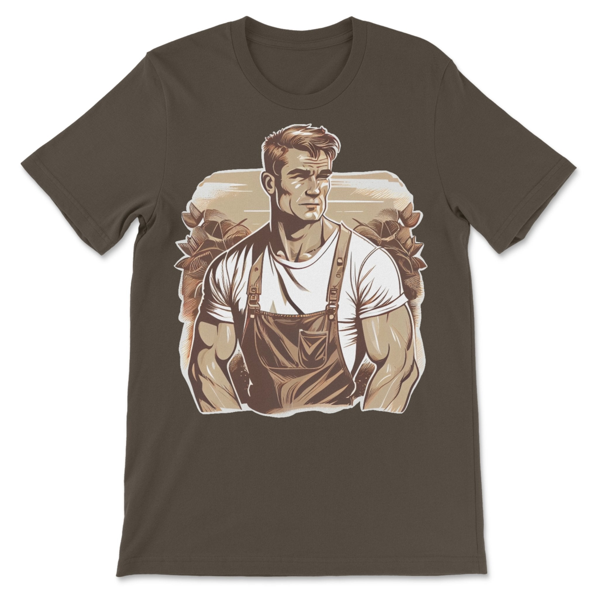 Gay Daddy Farmer Shirt - LGBTQ Pride Gift for Farmer - Handsome Man Graphic Tee - Shirt - Hunky Tops #color_Army