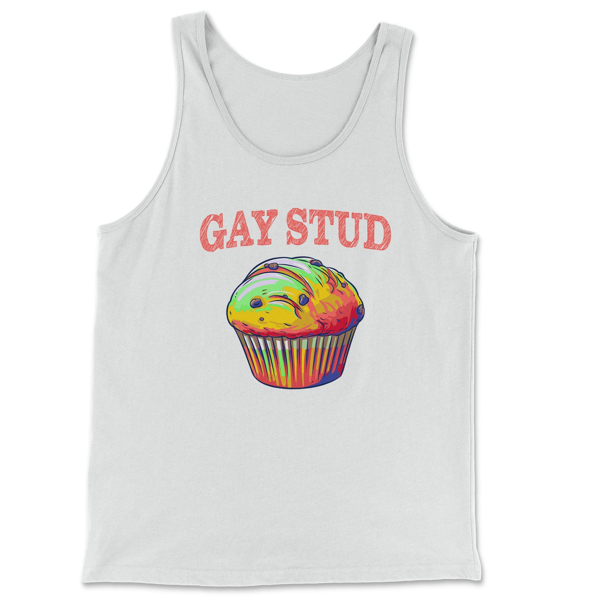 Gay Stud Muffin Tank Top - Show Off Your Sweet Style - Hunky Tops #color_White