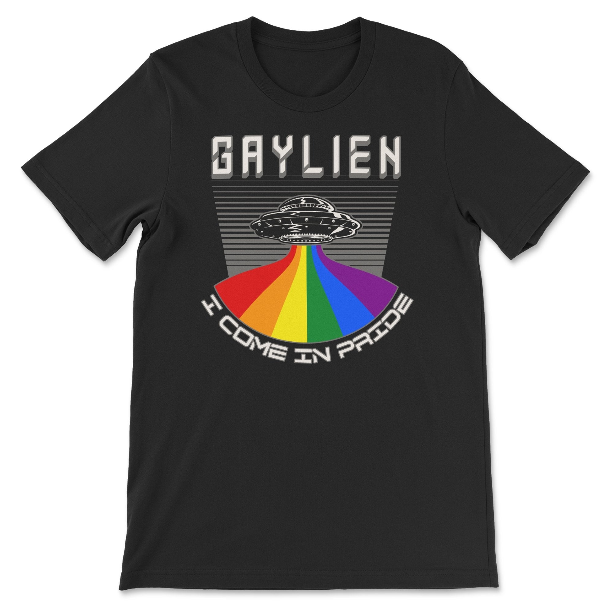 GAYLIEN Pride T-Shirt - Celebrating Queer Immigrants & Cosmic Uniqueness - Hunky Tops