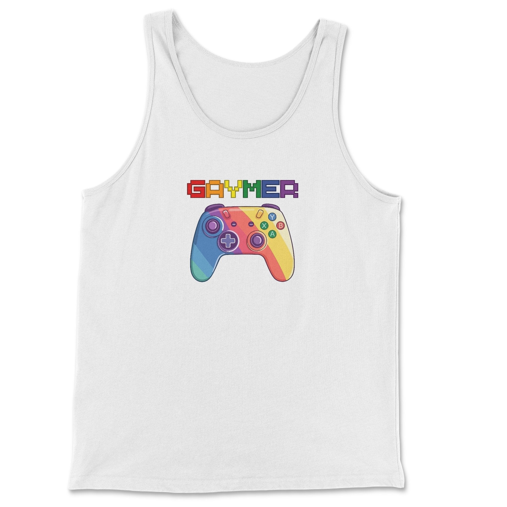 GAYMER Tank Top - LGBTQ+ Gamer Pride - Hunky Tops #color_White