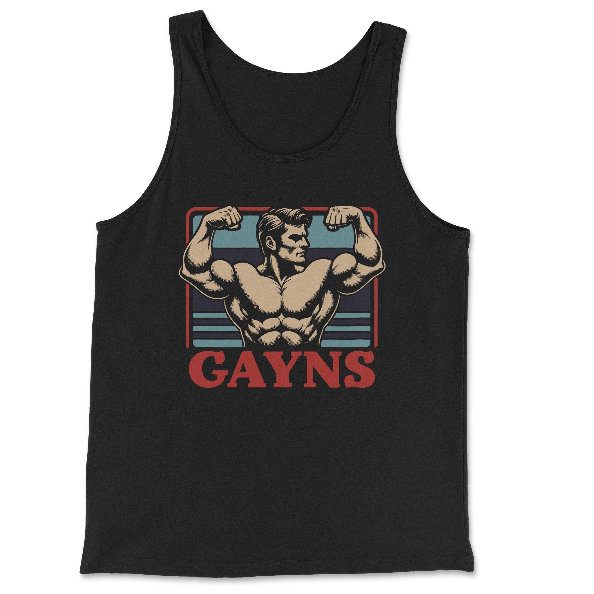 Gayns Muscle Tank – Flex Your Pride - Hunky Tops #color_Black