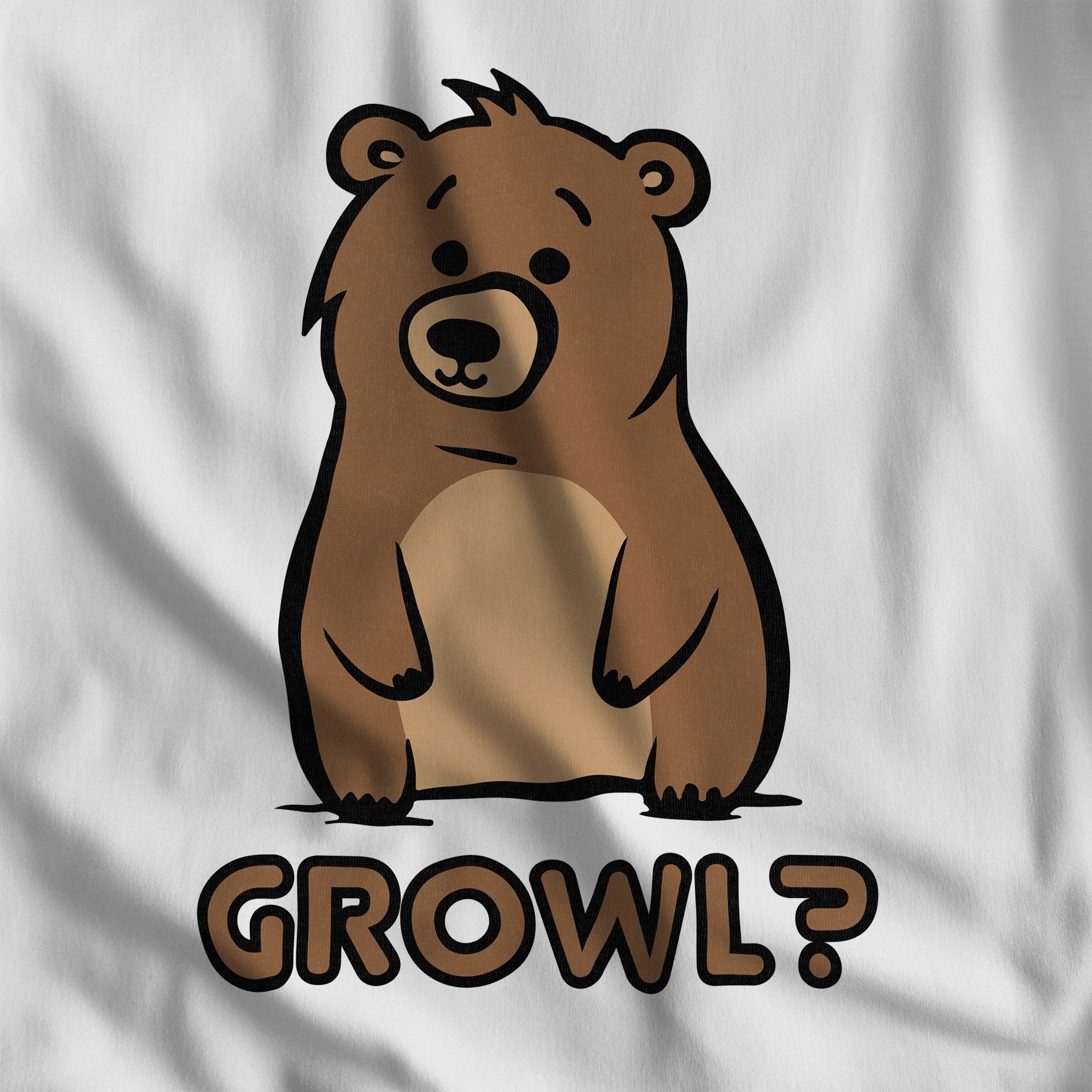 Growl Bear T-Shirt - Cute and Expressive - Hunky Tops #color_White