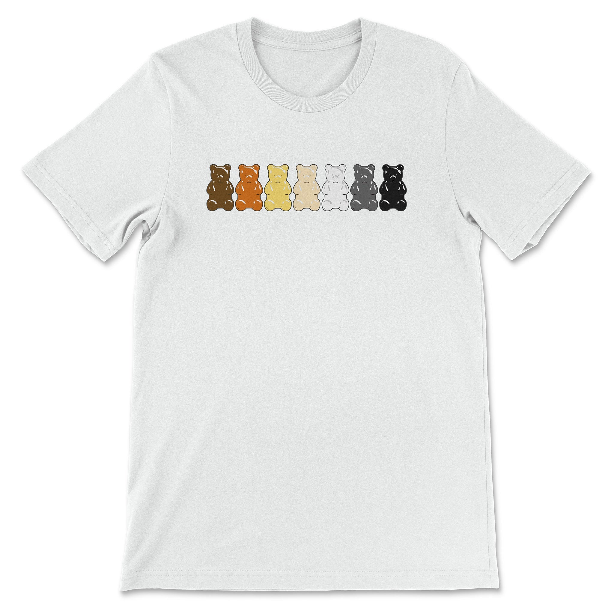 "Gummy Bears Unite!" Gay Bear Pride T-Shirt - Hunky Tops #color_White