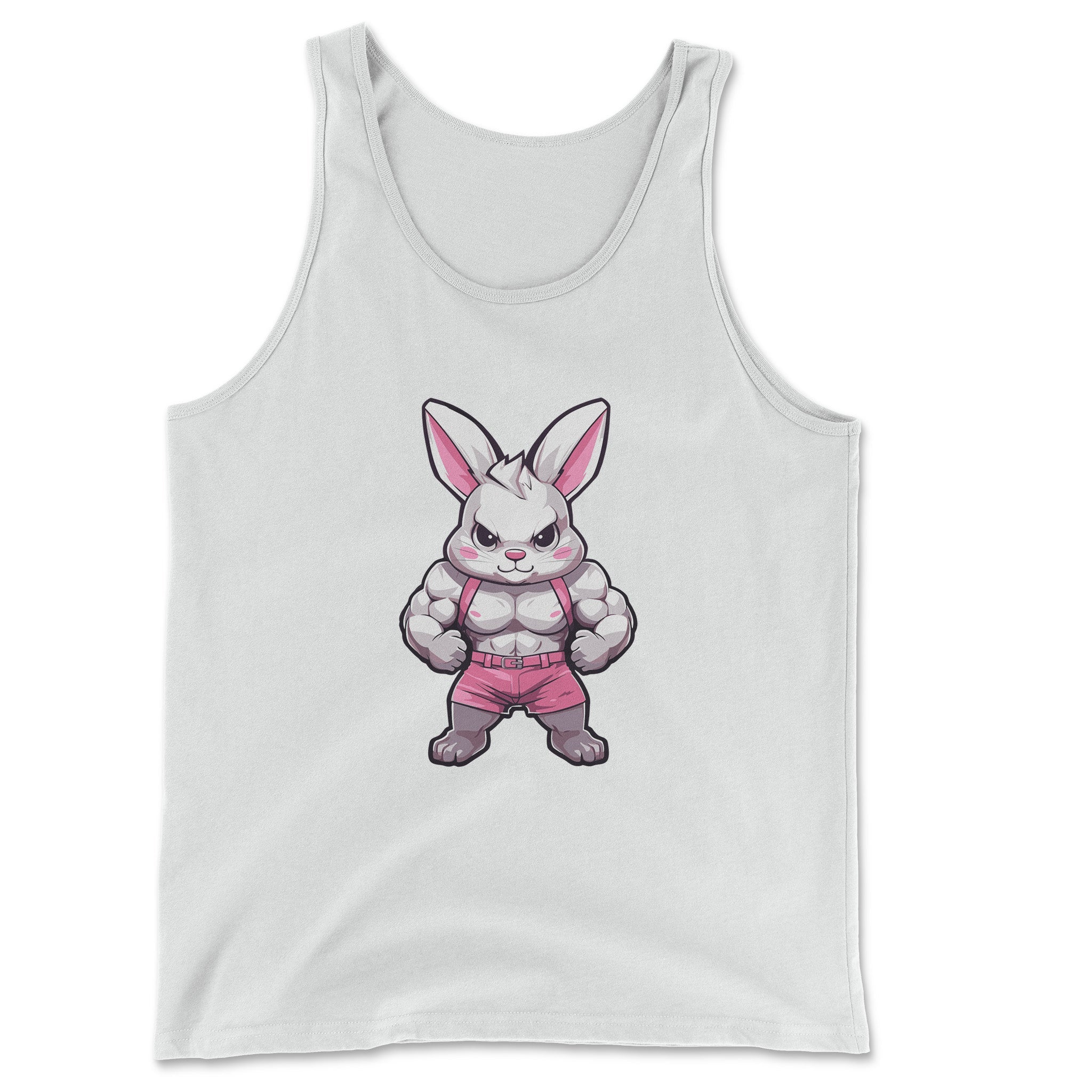 Gym Bunny Tank Top: Show Your Strength! - Hunky Tops #color_White