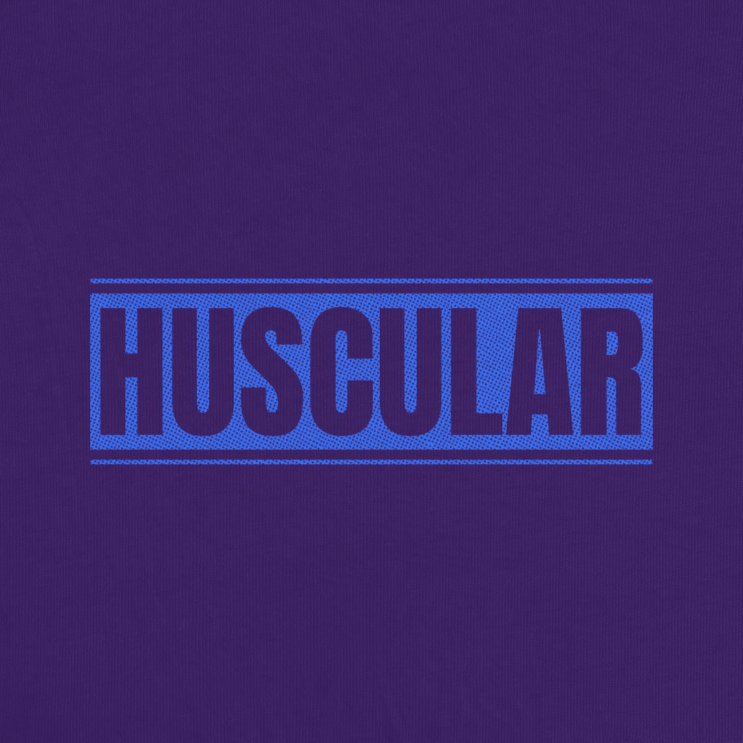 "HUSCULAR" Bold Statement T-shirt - Hunky Tops #color_Team Purple