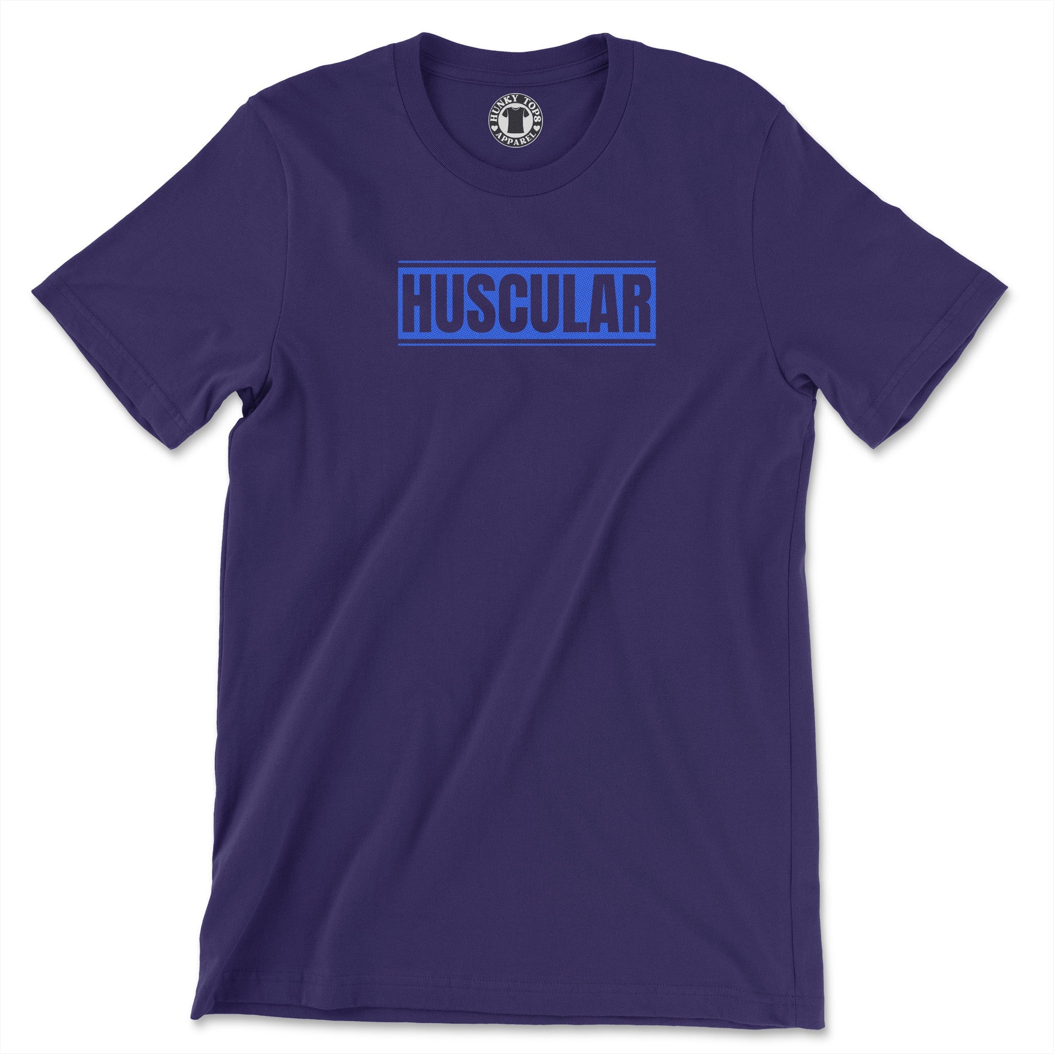 "HUSCULAR" Bold Statement T-shirt - Hunky Tops #color_Team Purple