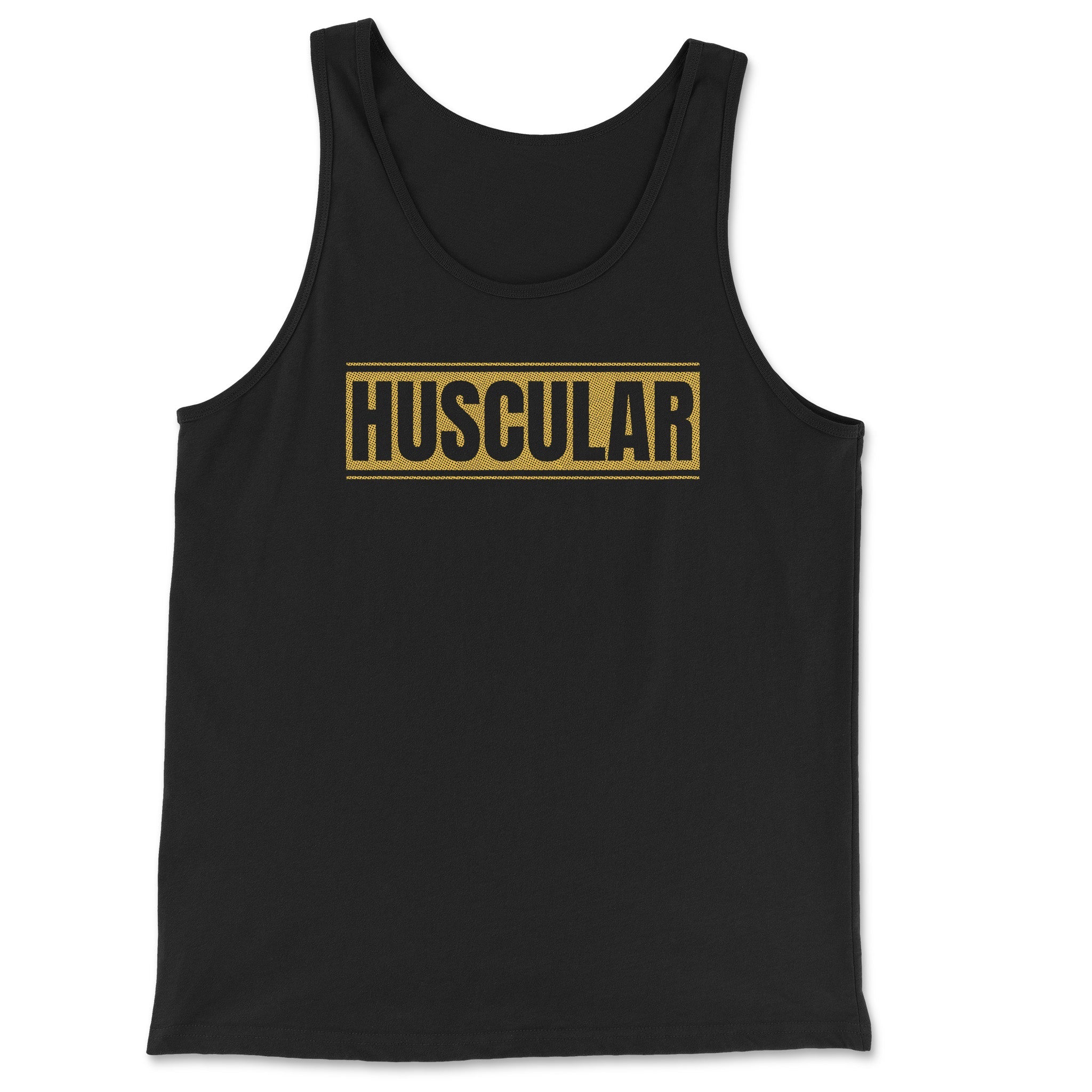 "HUSCULAR" Fitness Tank Top - Hunky Tops #color_Black