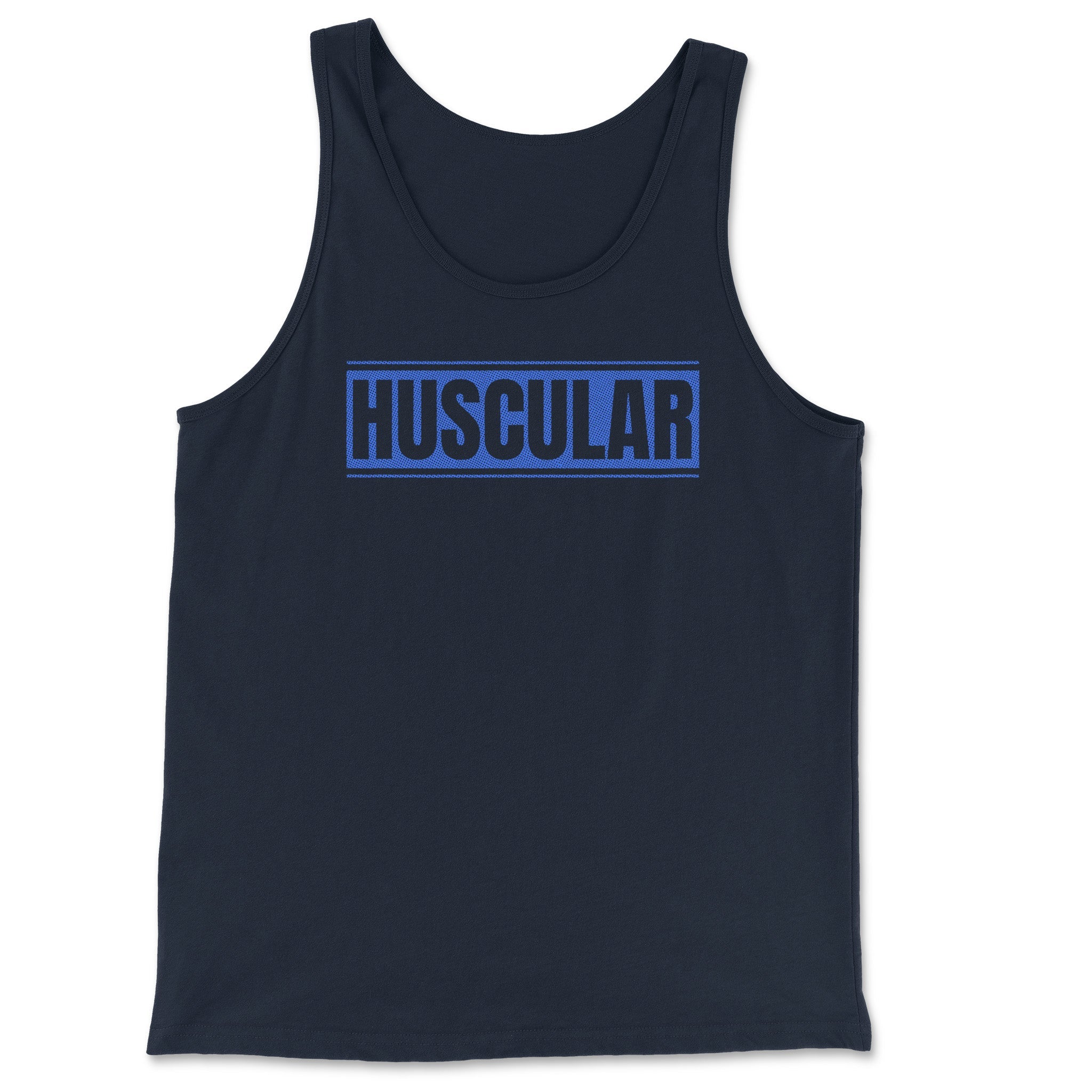 "HUSCULAR" Fitness Tank Top - Hunky Tops #color_Navy