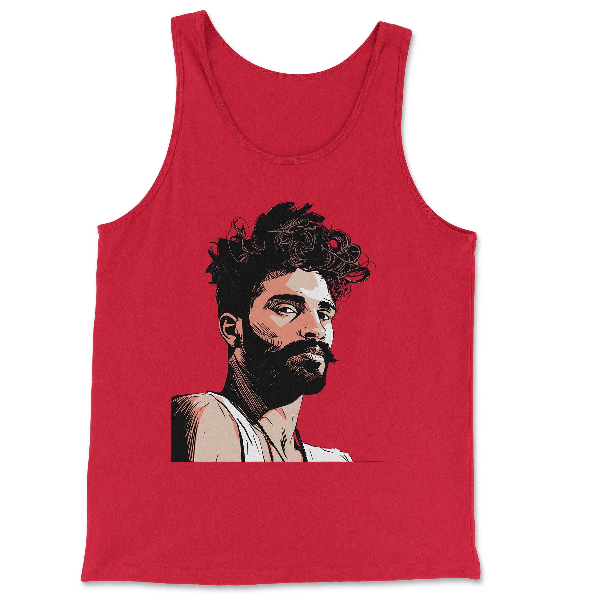"Icon" Muscular Man Tank Top - Hunky Tops #color_Red