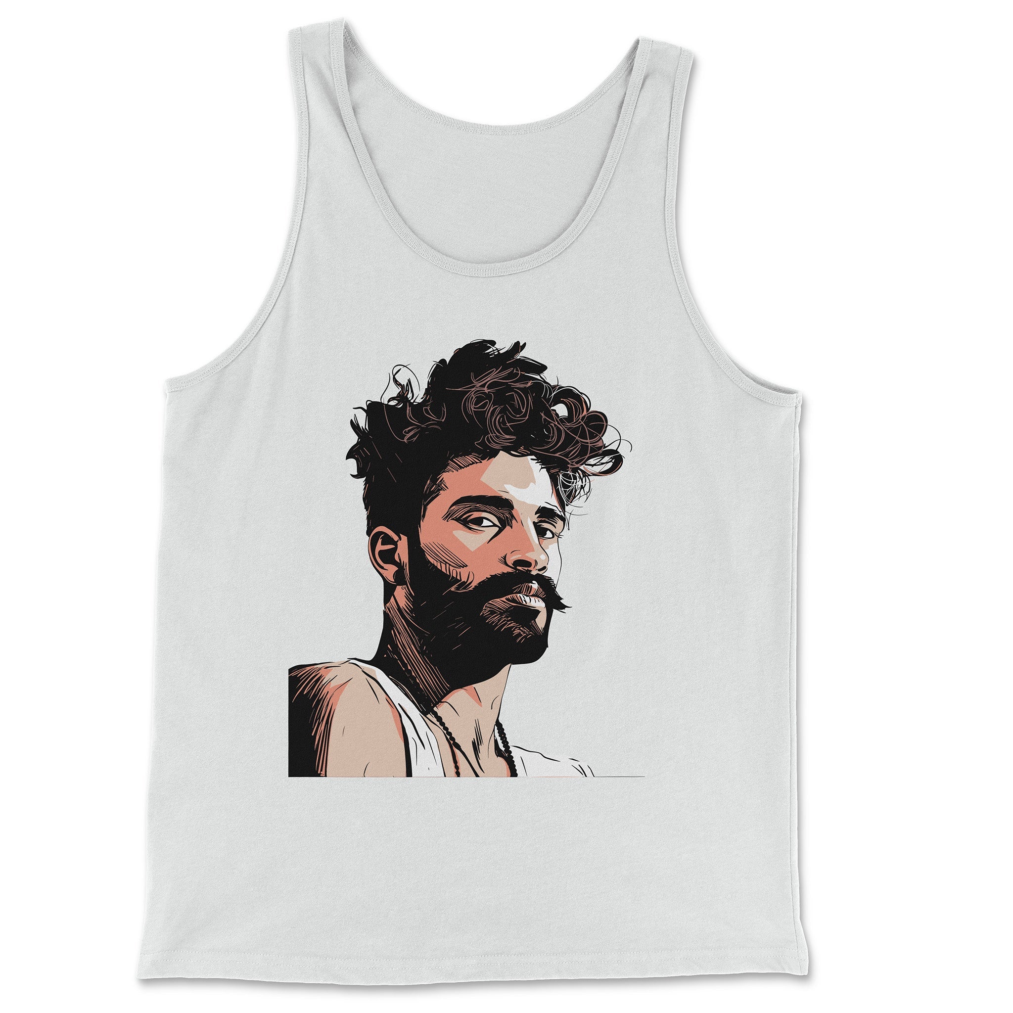 "Icon" Muscular Man Tank Top - Hunky Tops #color_White
