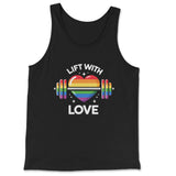 "Lift With Love" Pride Tank Top - Hunky Tops #color_Black