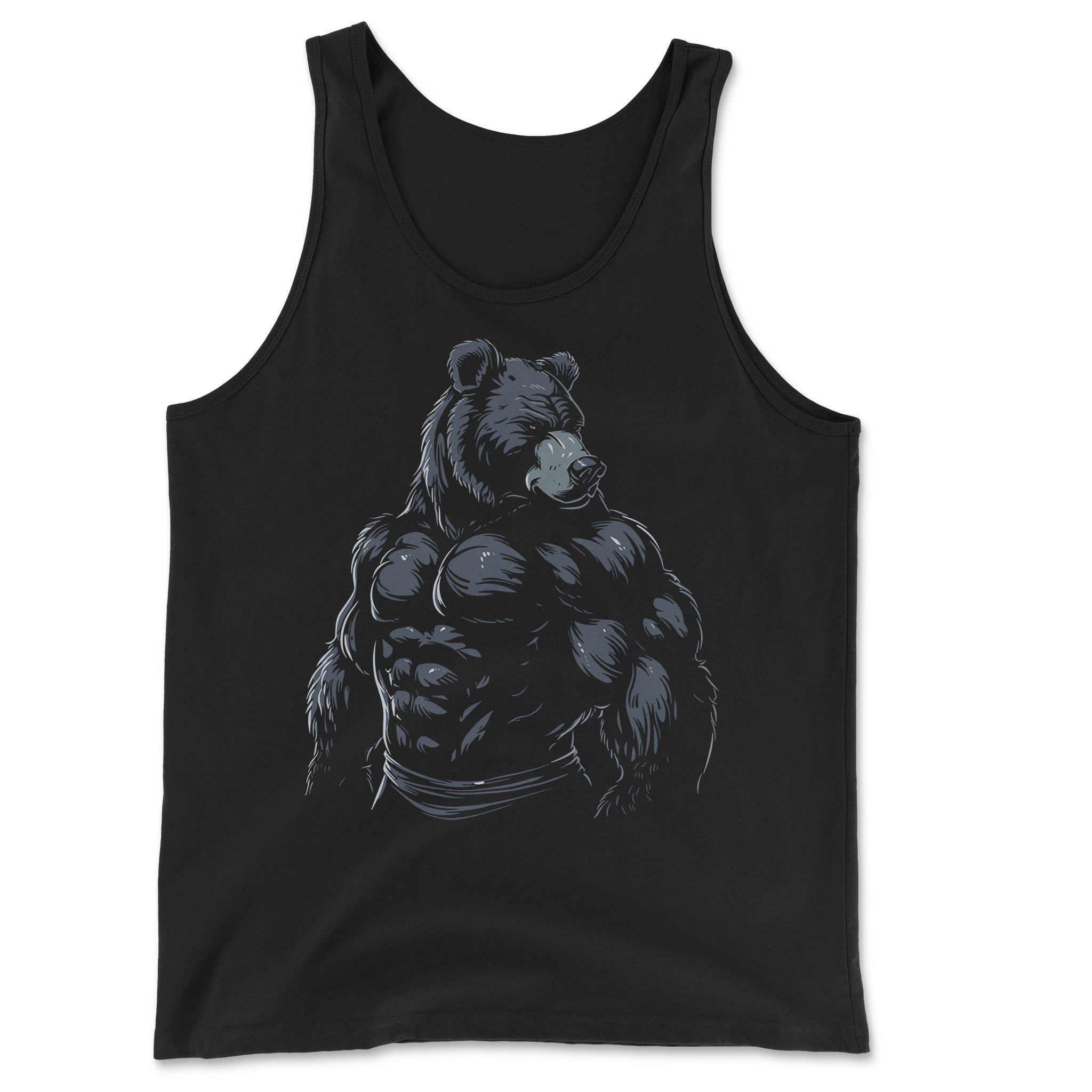 Majestic Bear Tank – Unleash Your Inner Strength - Hunky Tops #color_Black