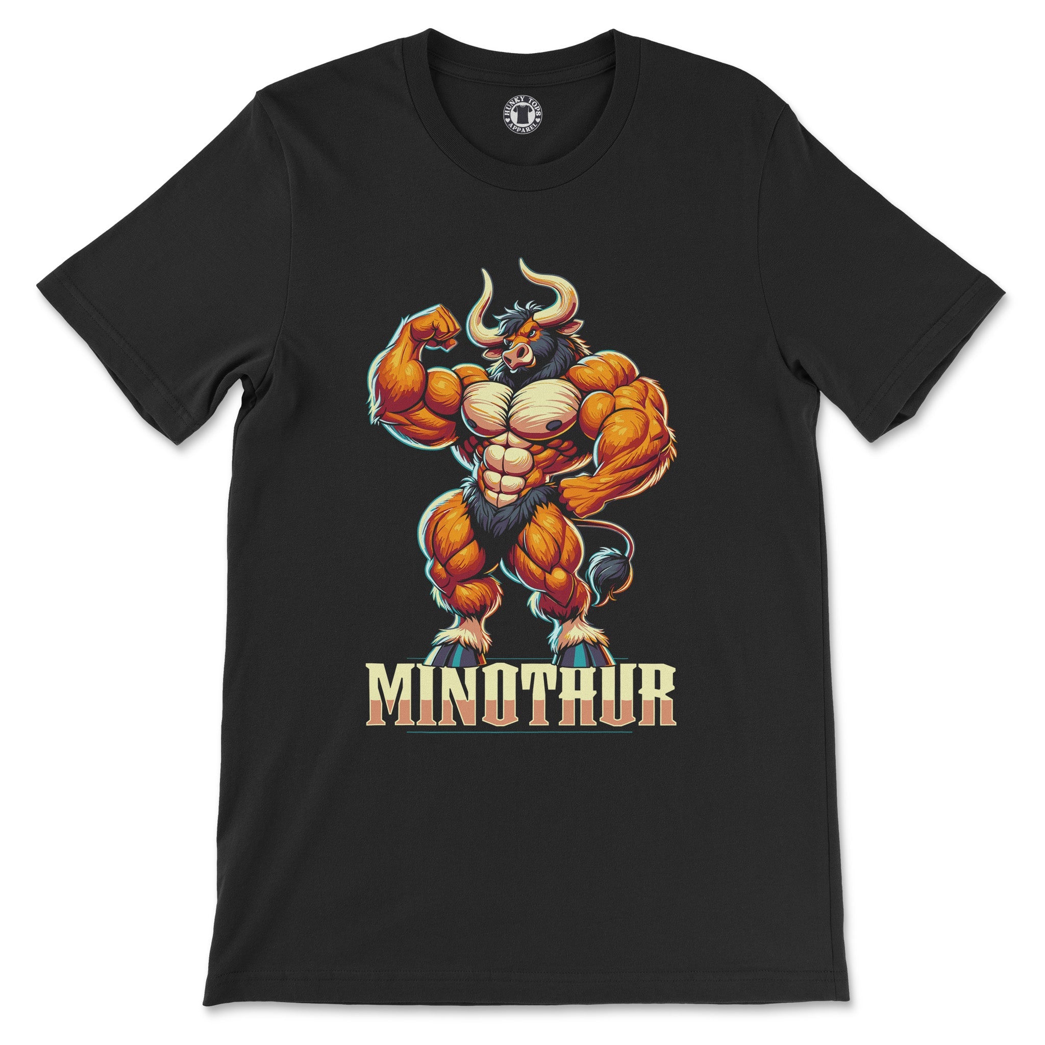 Minotaur Power Tee – Embrace Your Mythic Might - Hunky Tops #color_Black