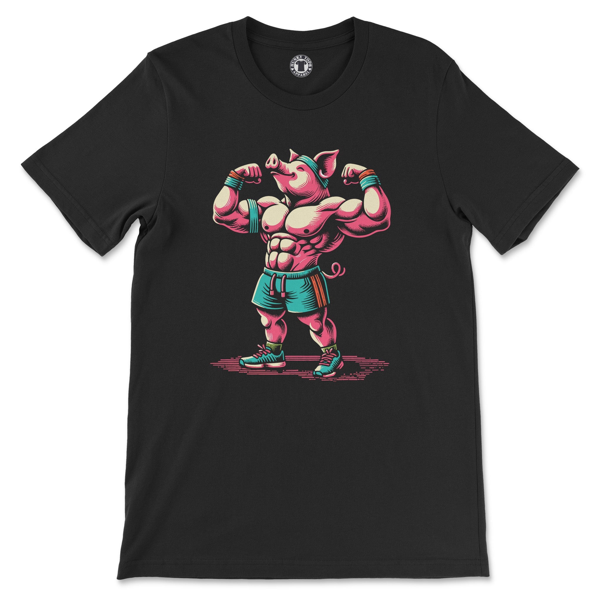 "Muscle Pig" T-Shirt - Flaunt Your Strength - Hunky Tops #color_Black