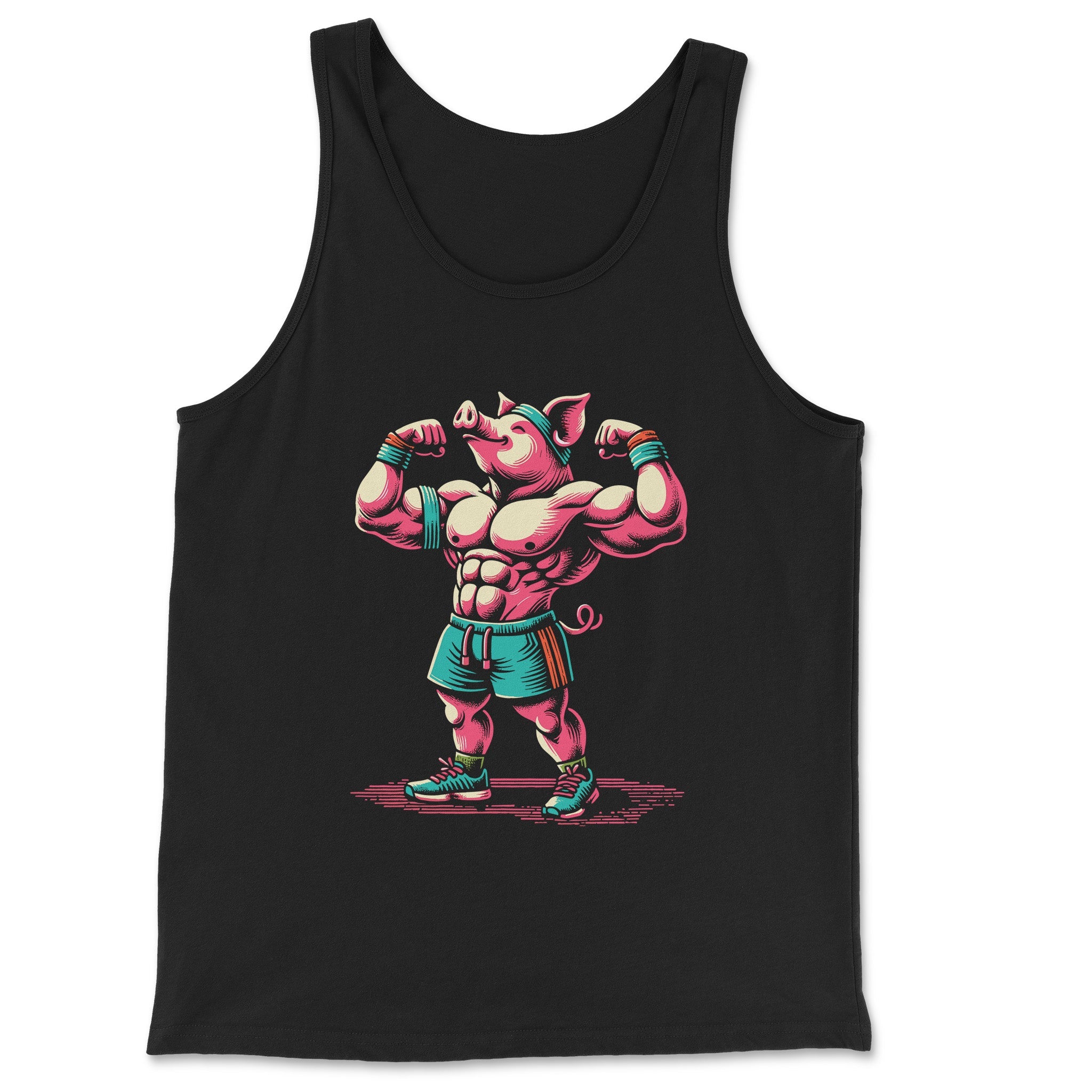 Muscle Pig Tank Top - Showcase Your Gym Gains - Hunky Tops #color_Black