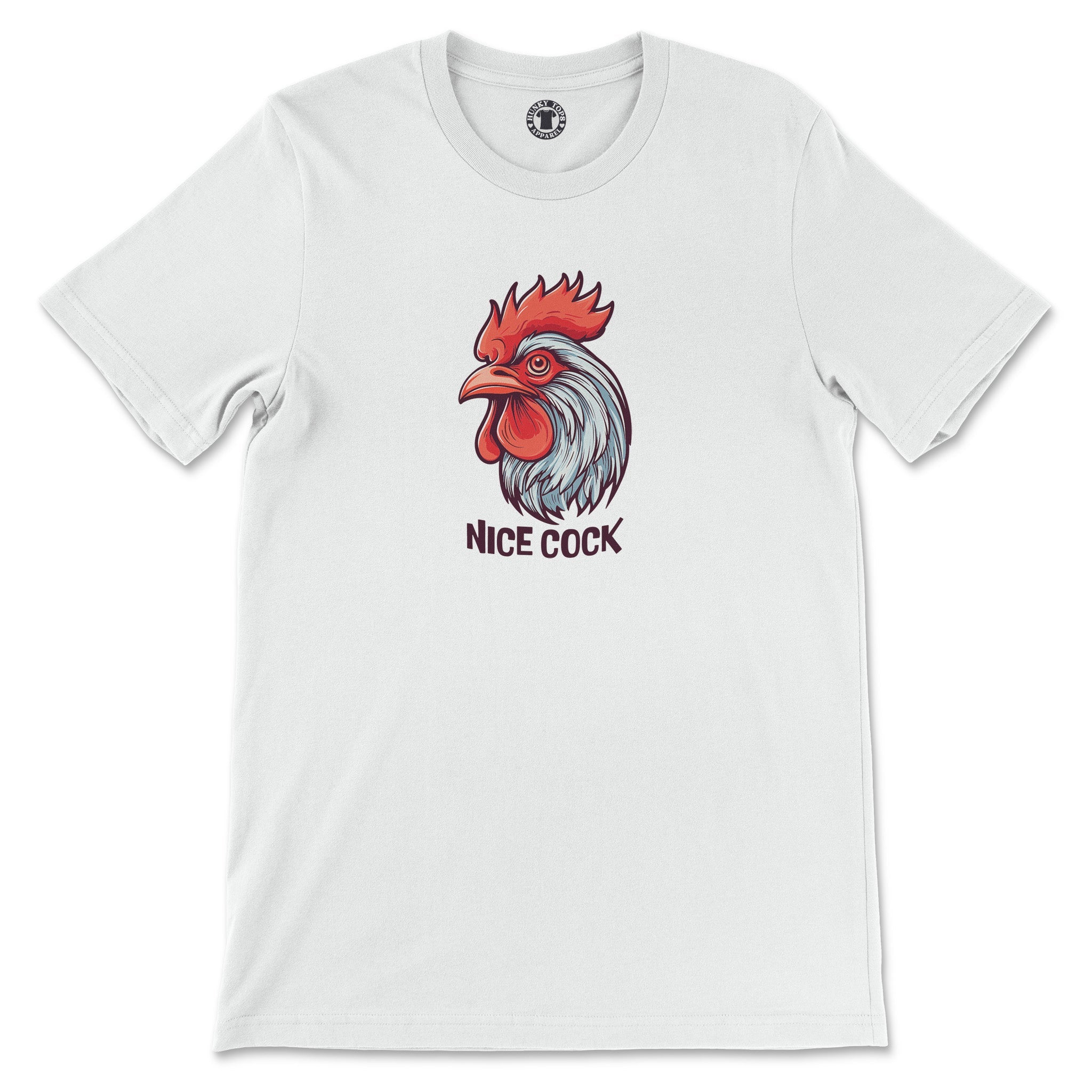 "Nice Cock" Rooster T-Shirt - Hunky Tops #color_White