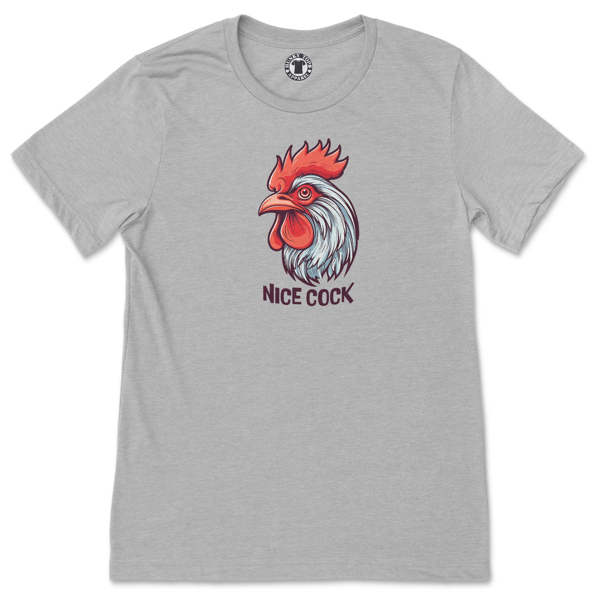 "Nice Cock" Rooster T-Shirt - Hunky Tops #color_Athletic Heather