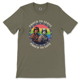 "Proud to Serve, Proud to Love" Commemorative Soldiers T-Shirt - Hunky Tops #color_Army