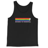 "Running on Rainbows" Tank Top - Athletic Gay Runner Pride Statement - Hunky Tops #color_Black