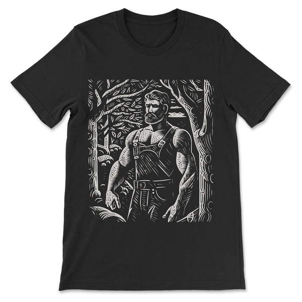"The Woodsman's Tale" Woodcut Style T-Shirt