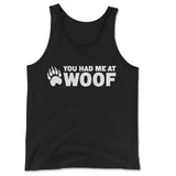Woof Call Bear Tank – Speak the Language of Attraction - Hunky Tops #color_Black