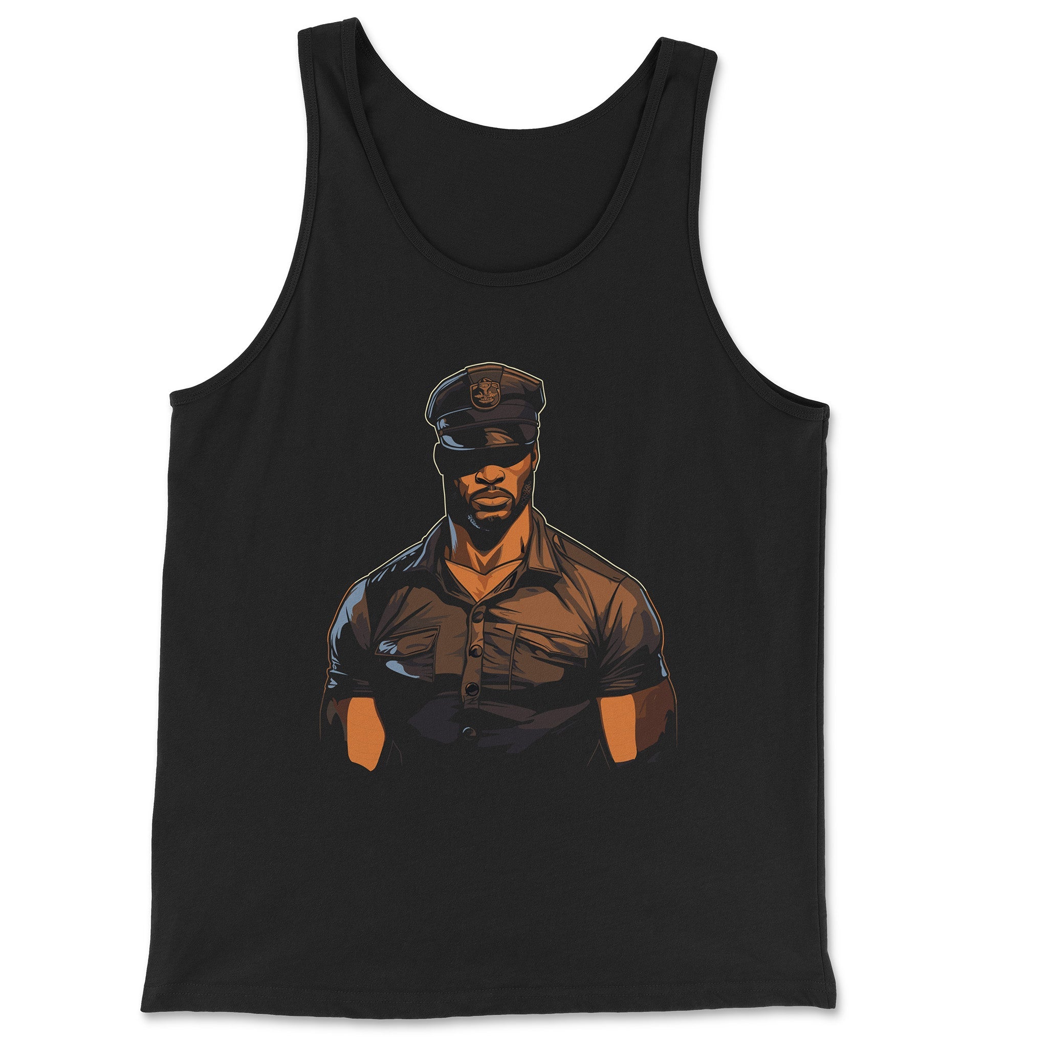 "Yes, Sir" Leather Scene-Inspired Tank Top - Hunky Tops #color_Black