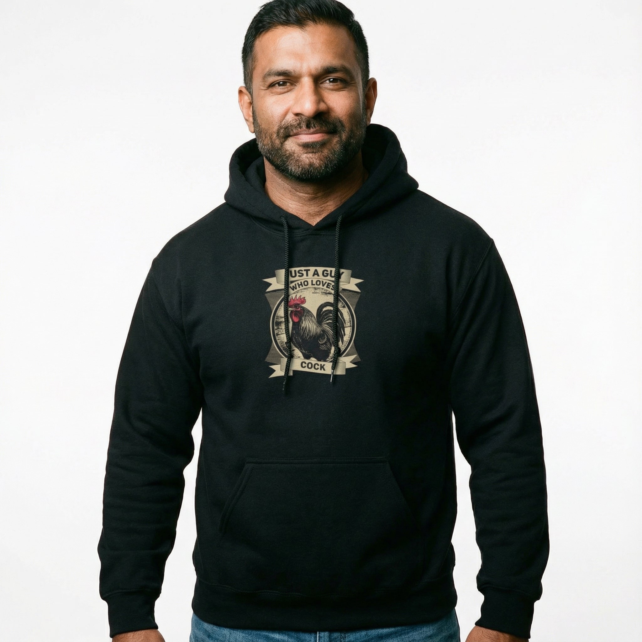 Just A Guy Who Loves Cock Hoodie #color_Black