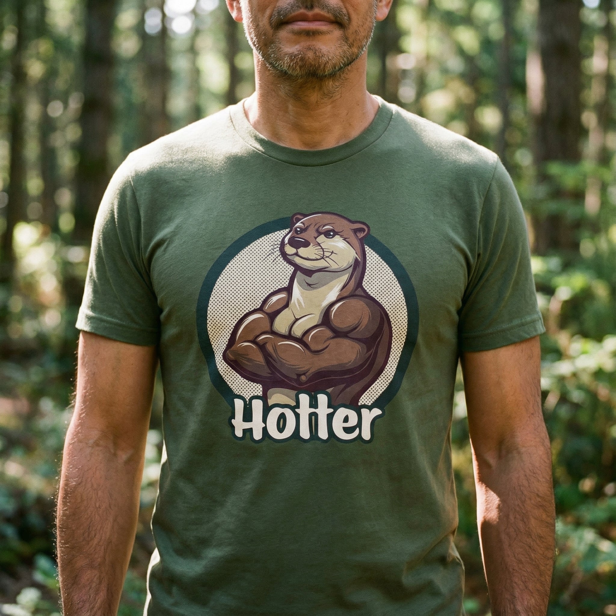 Hotter Muscular Otter T-Shirt #color_Olive