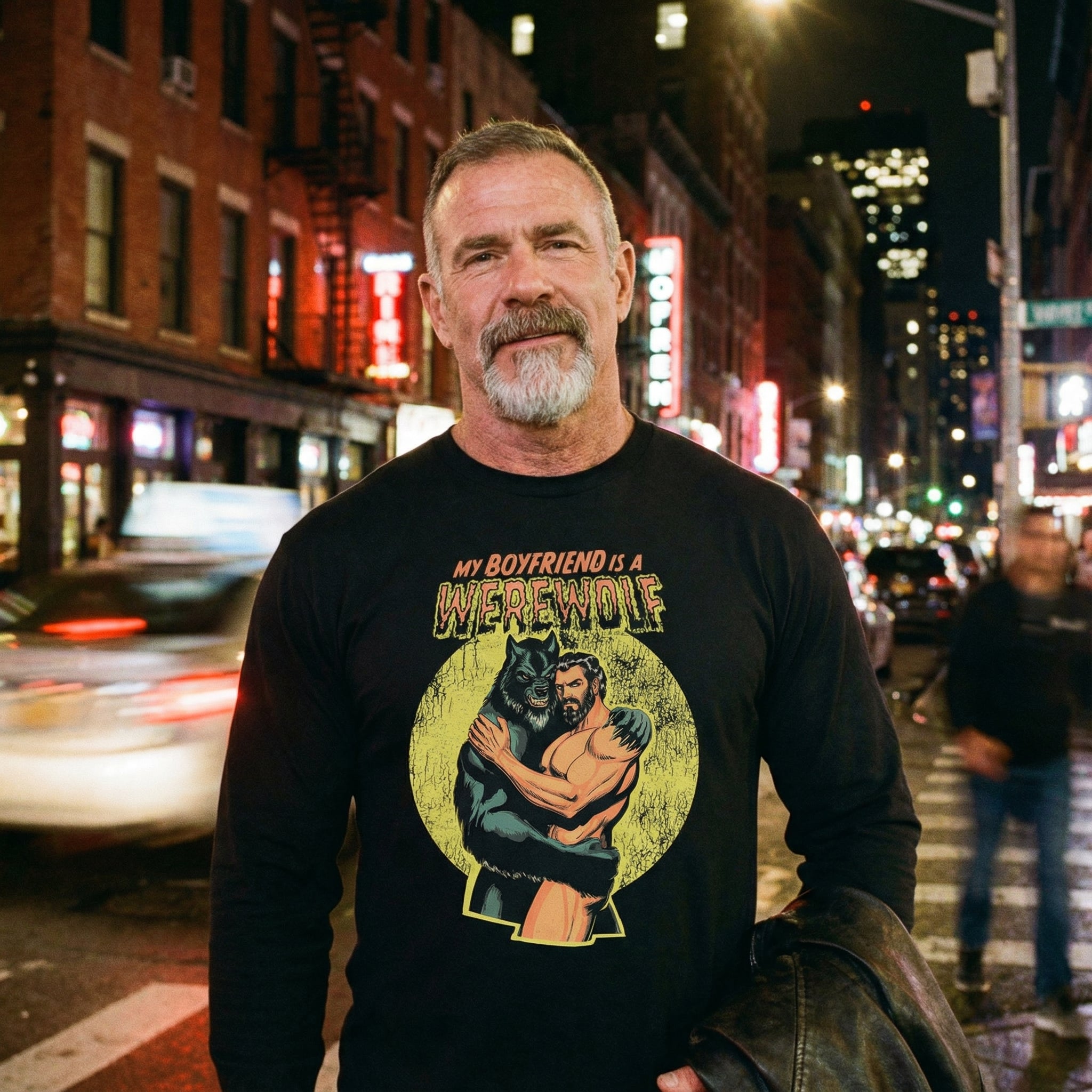 My Boyfriend is a Werewolf Long-Sleeve T-Shirt #color_Black