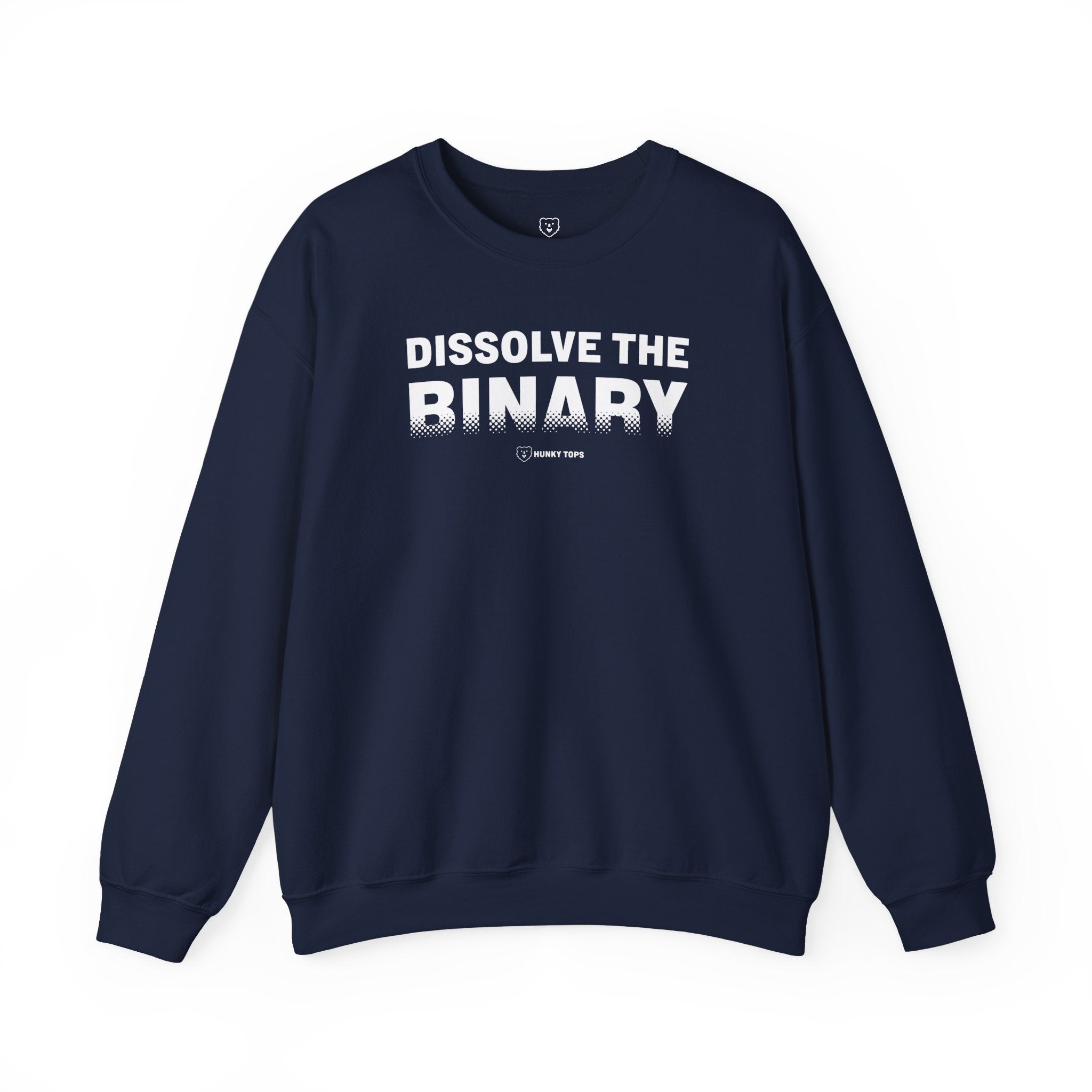 Dissolve the Binary Sweatshirt - Hunky Tops #color_Navy