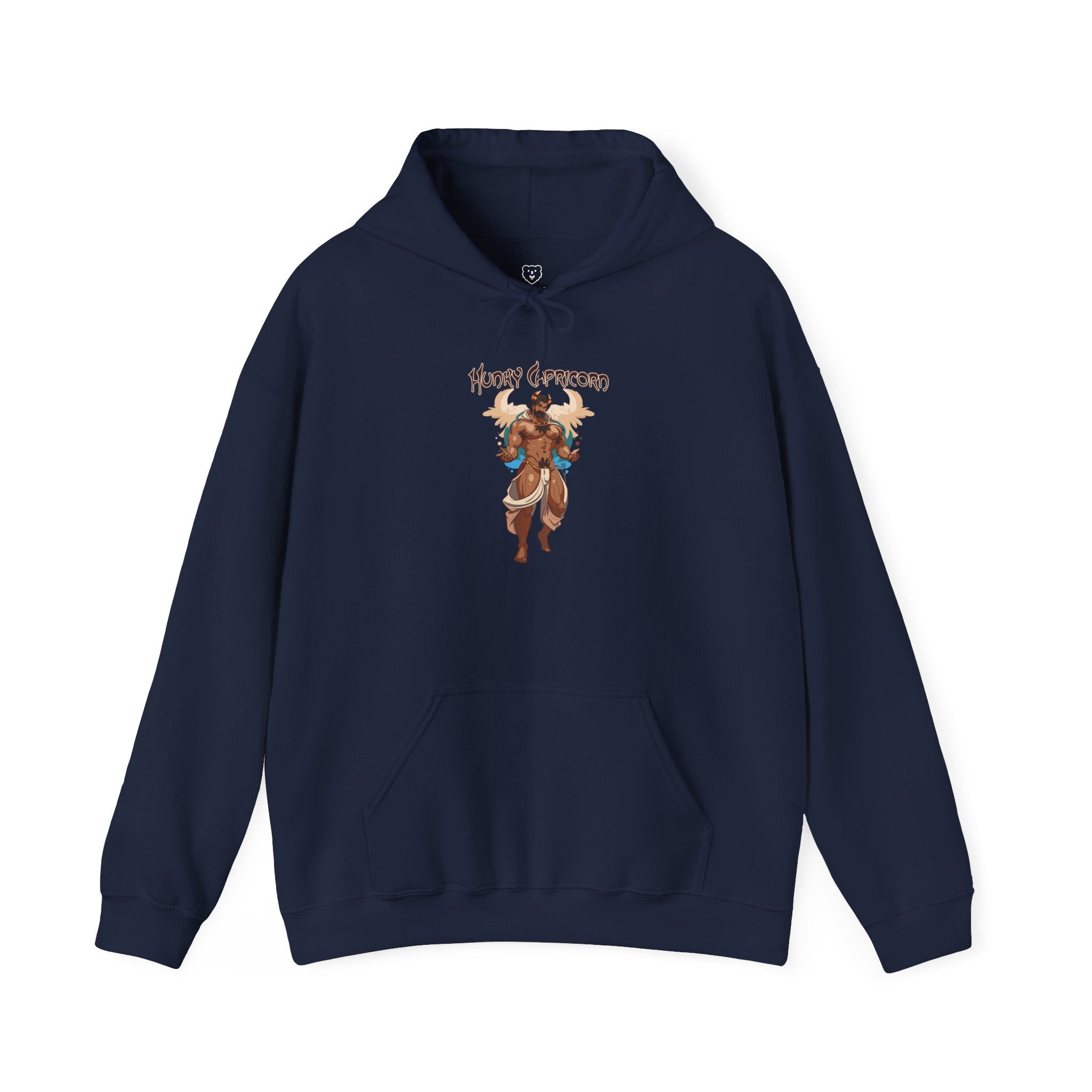 Hunky Capricorn Zodiac Hoodie by Axeish Guy - Hunky Tops #color_Navy