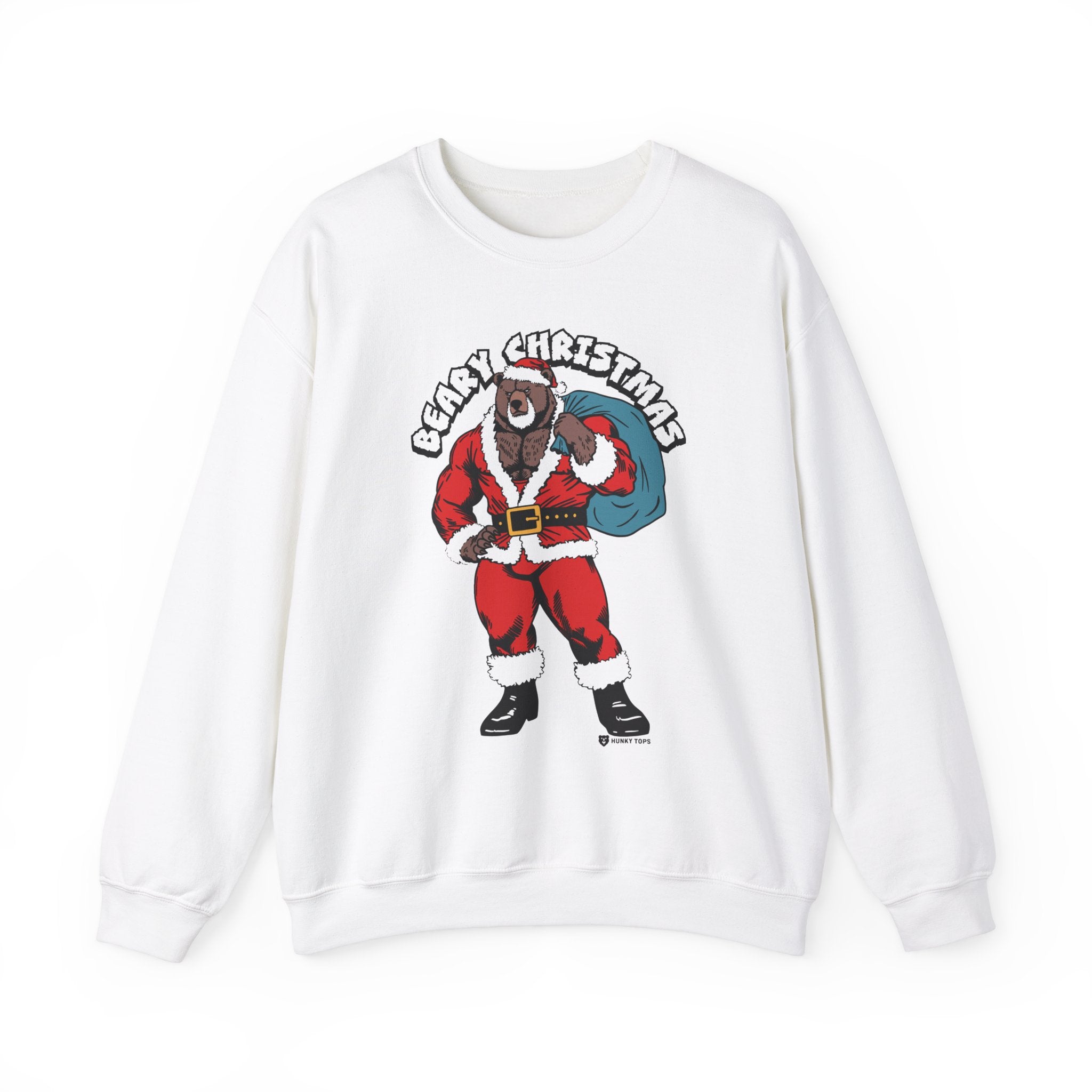 BEARY CHRISTMAS SWEATSHIRT - Hunky Tops #color_White