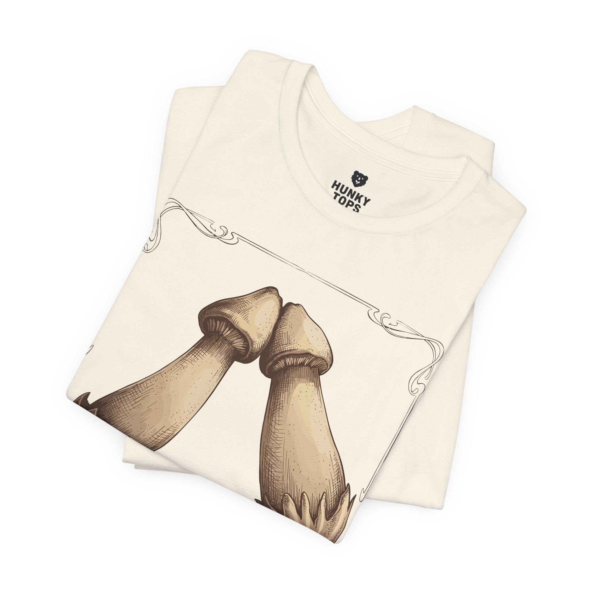 Rubbing Mushrooms T-Shirt - Hunky Tops #color_Natural