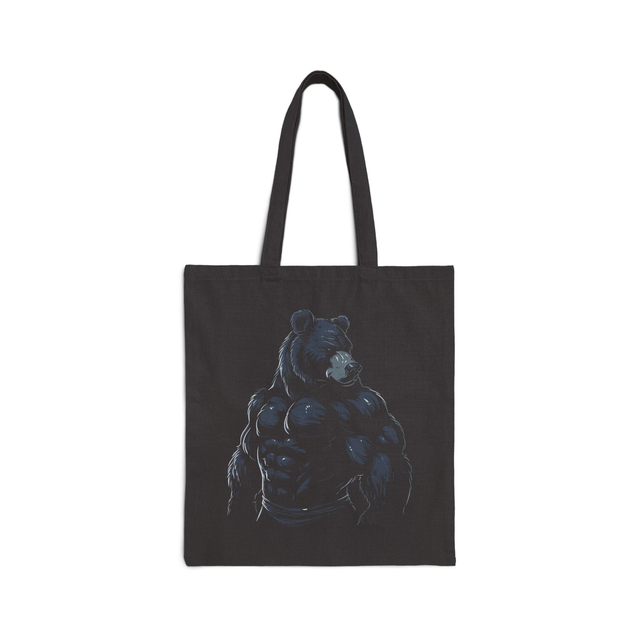 Majestic Bear Canvas Tote Bag - Hunky Tops #color_Black