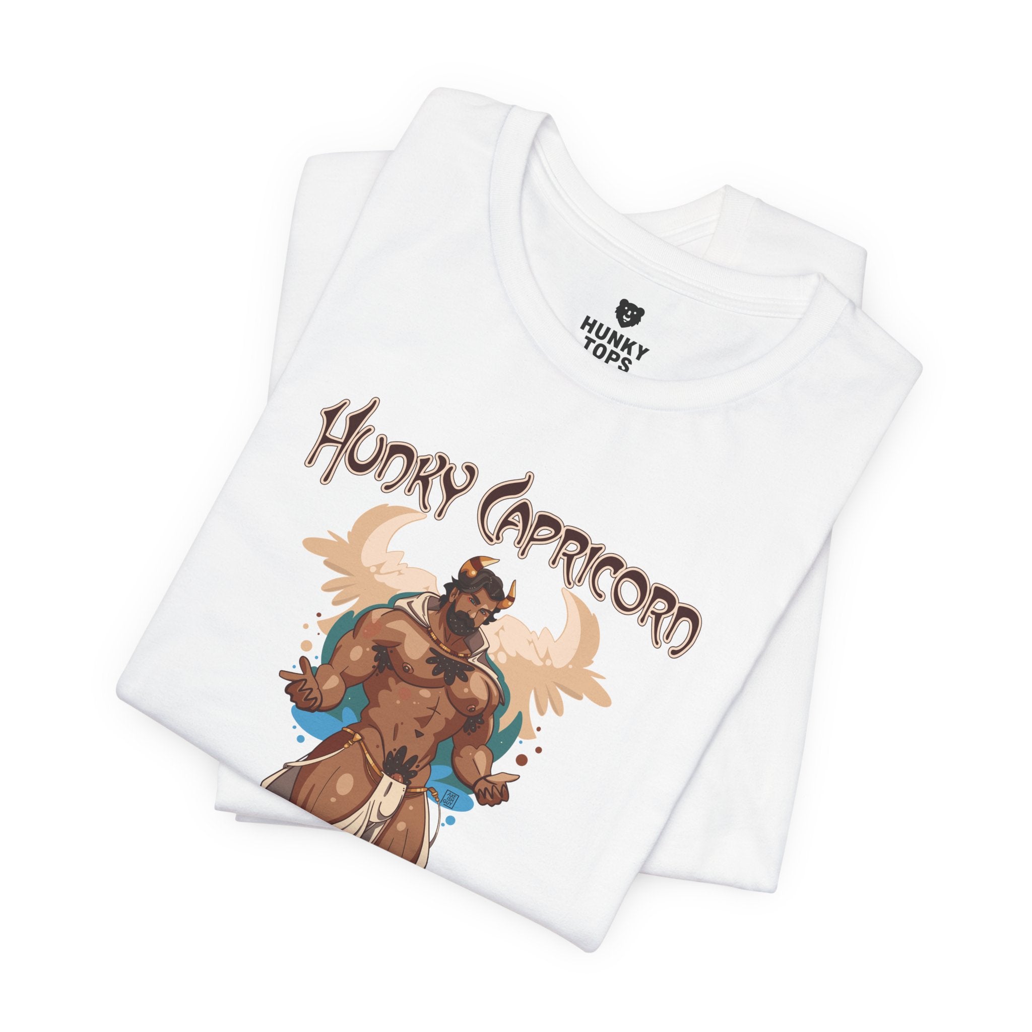 Hunky Capricorn Zodiac Tee by Axeish Guy - Hunky Tops #color_White