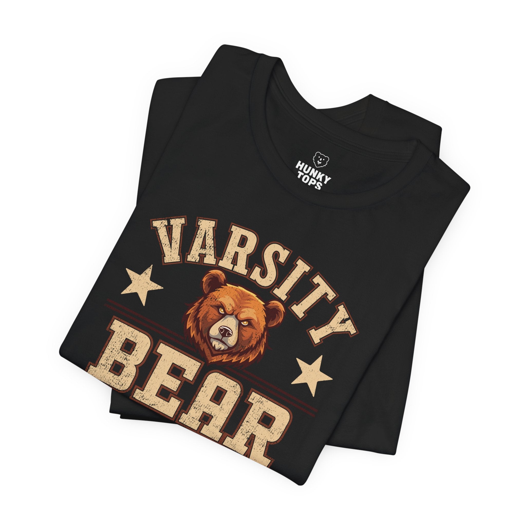 Varsity Bear T-Shirt - Hunky Tops #color_Black