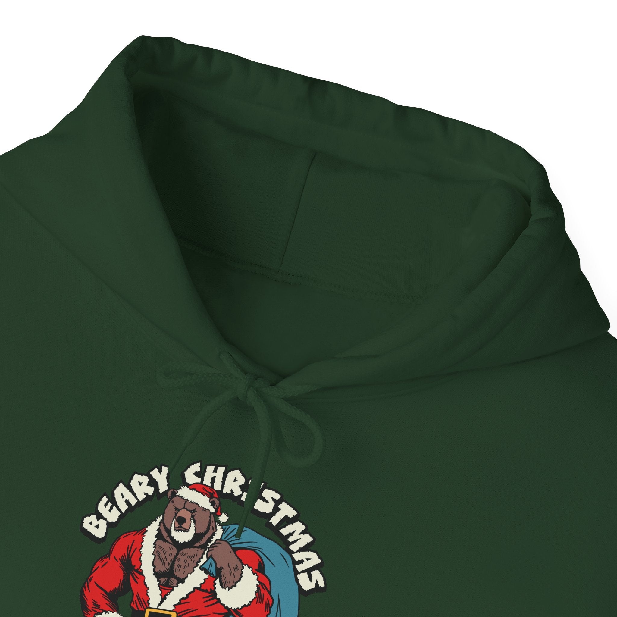 BEARY CHRISTMAS HOODIE - Hunky Tops #color_Forest Green