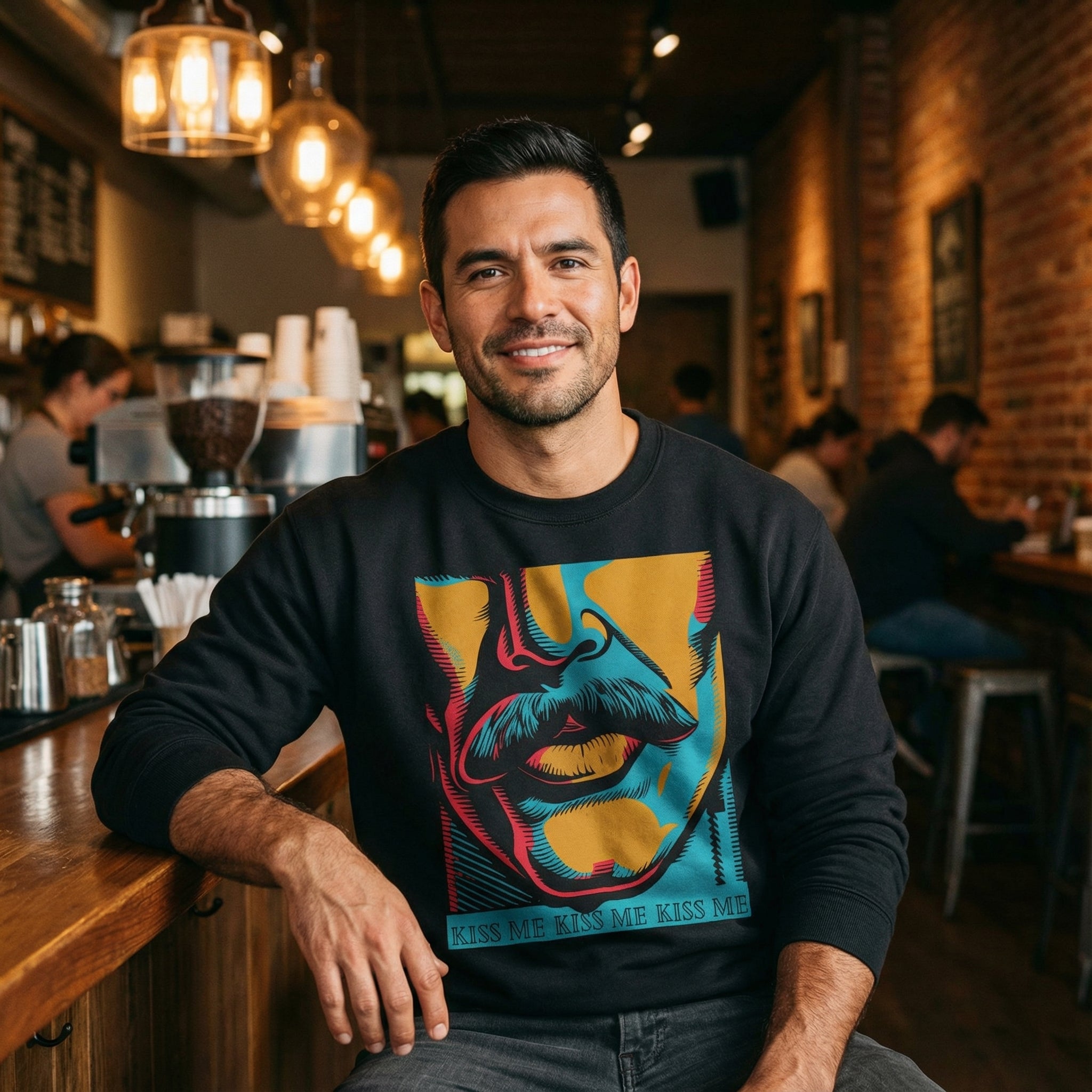 Kiss Me Gay Sweatshirt #color_Black