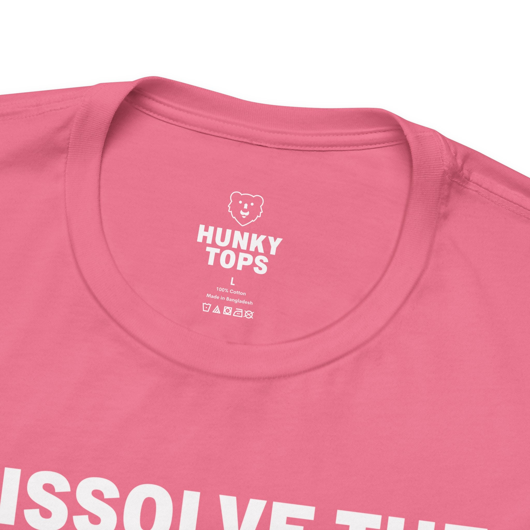 Dissolve the Binary T-Shirt - Hunky Tops #color_Charity Pink