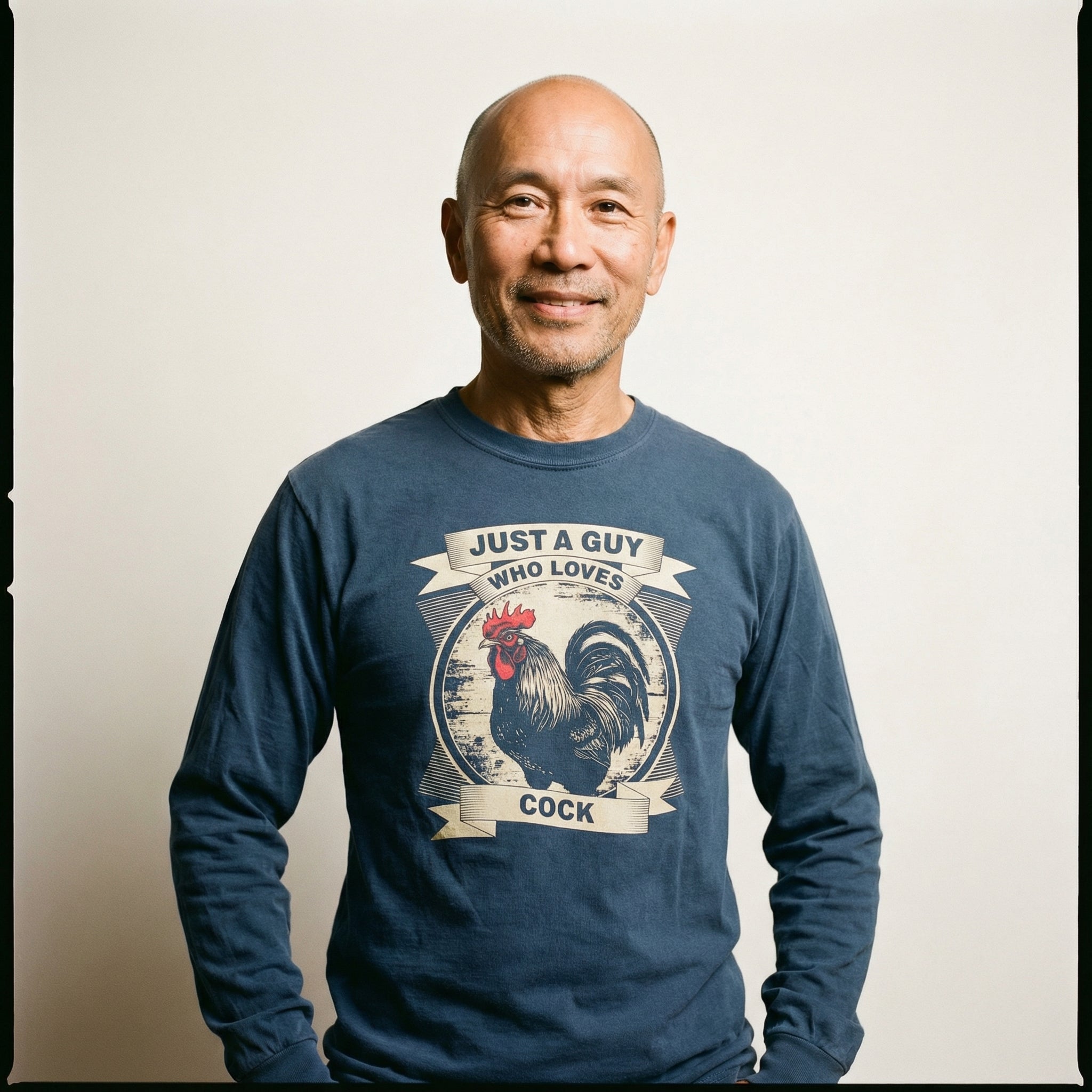 Just a Guy Who Loves Cock Long-Sleeve T-Shirt #color_True Navy