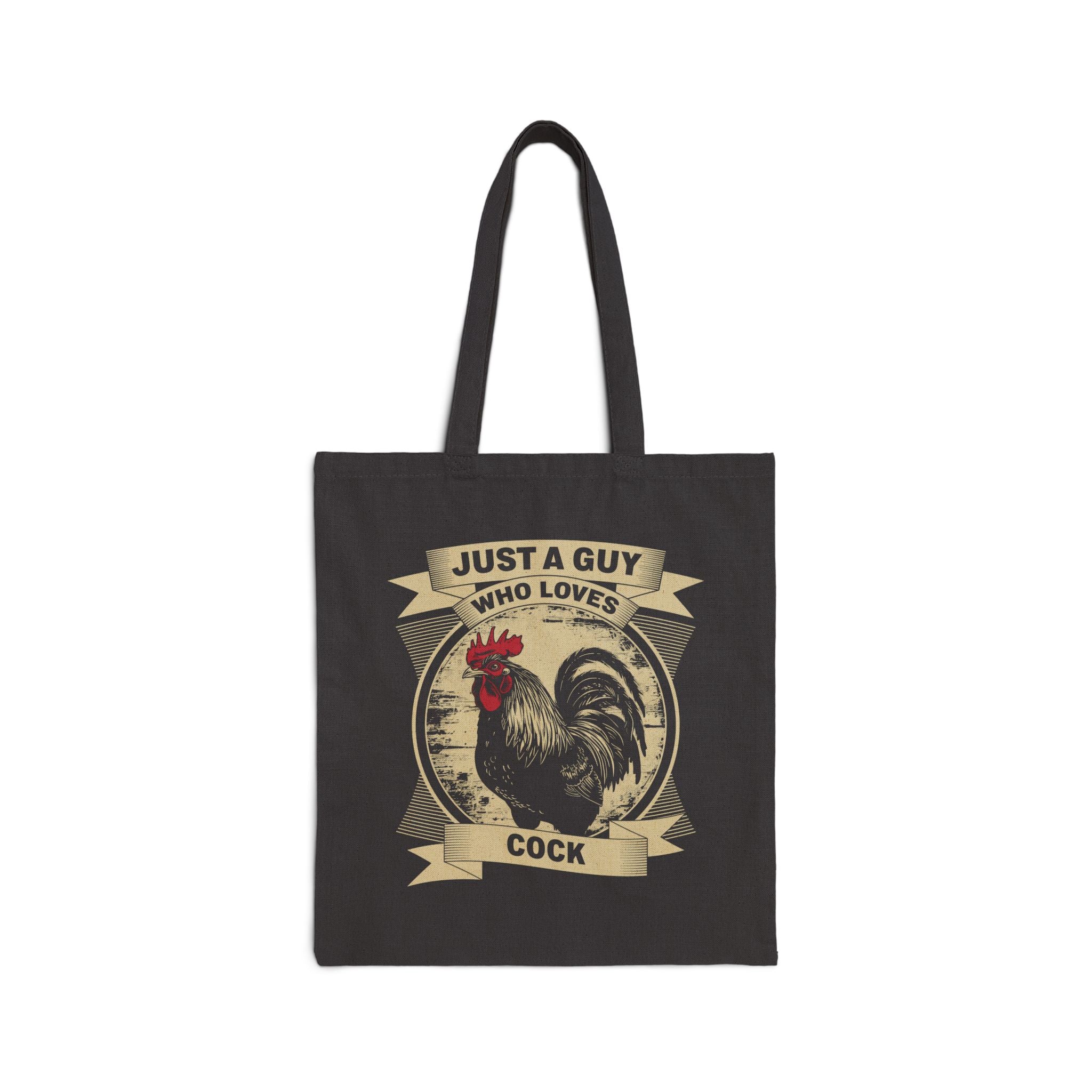 Just a Guy Who Loves Cock Canvas Tote Bag - Hunky Tops #color_Black