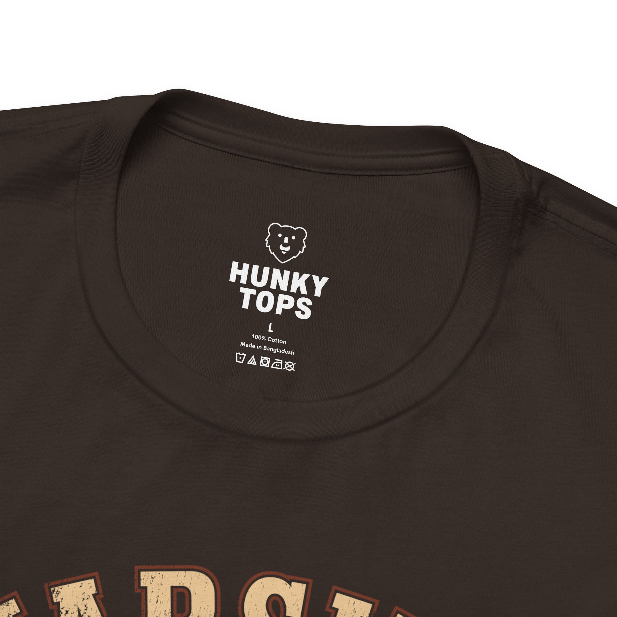 Varsity Bear T-Shirt - Hunky Tops #color_Brown