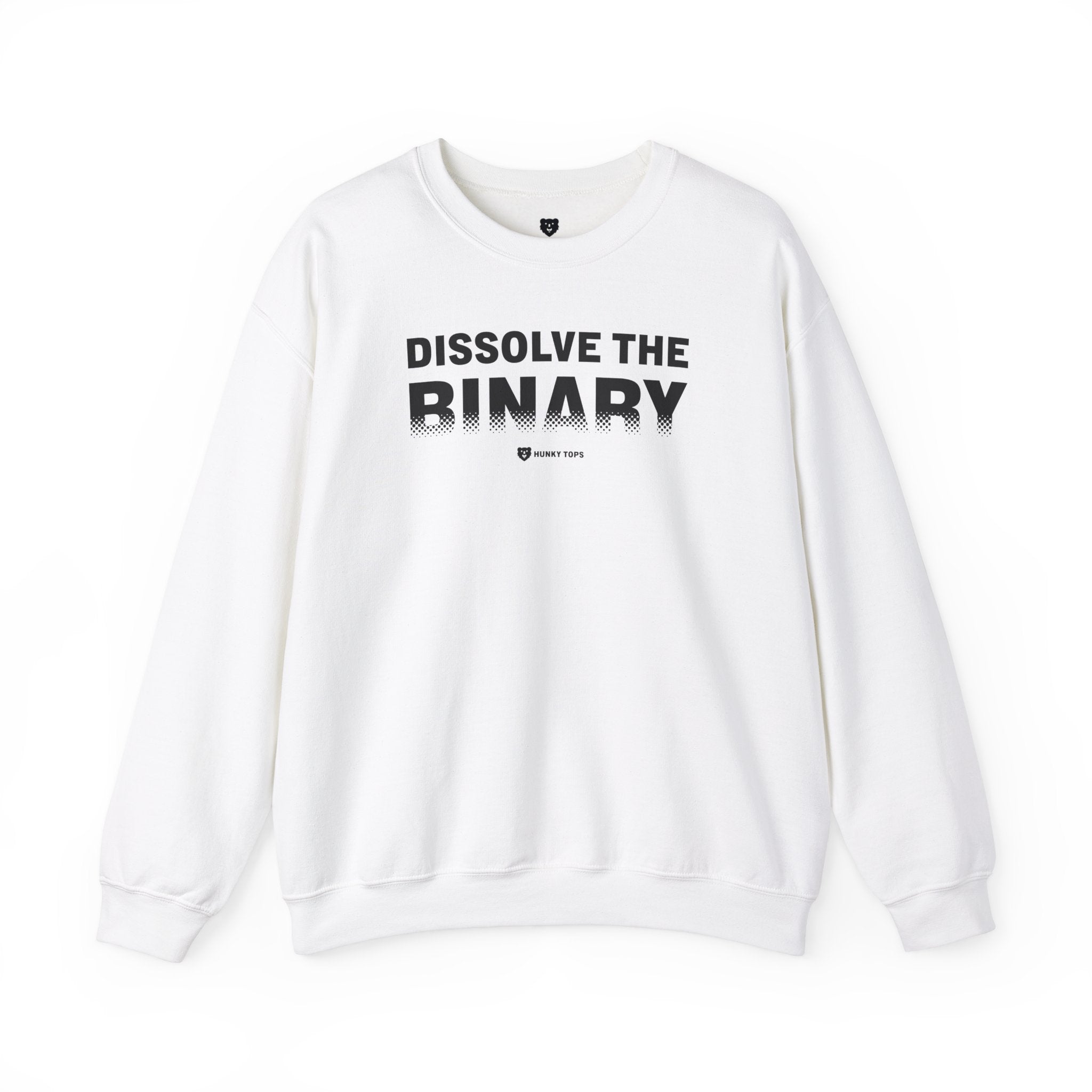 Dissolve the Binary Sweatshirt - Hunky Tops #color_White