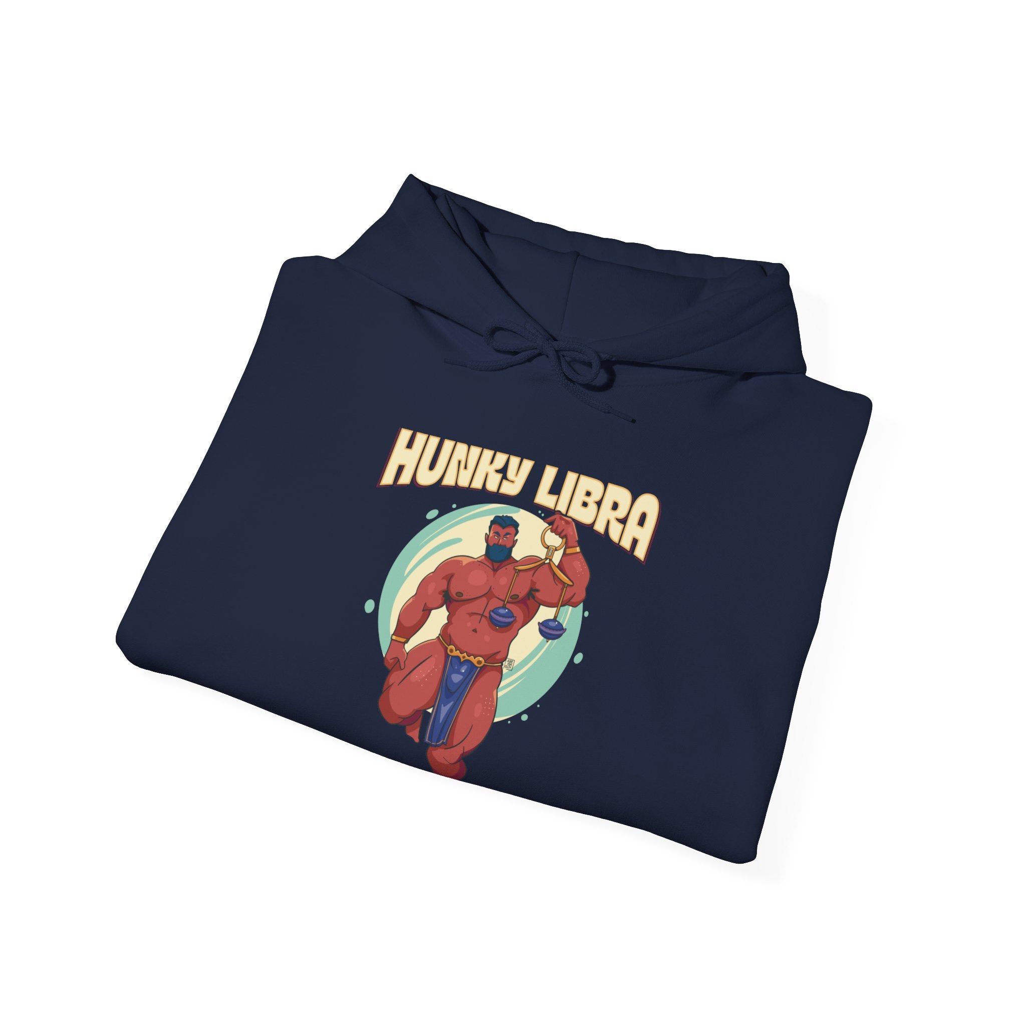 Hunky Libra Zodiac Hoodie by Axeish Guy - Hunky Tops #color_Navy