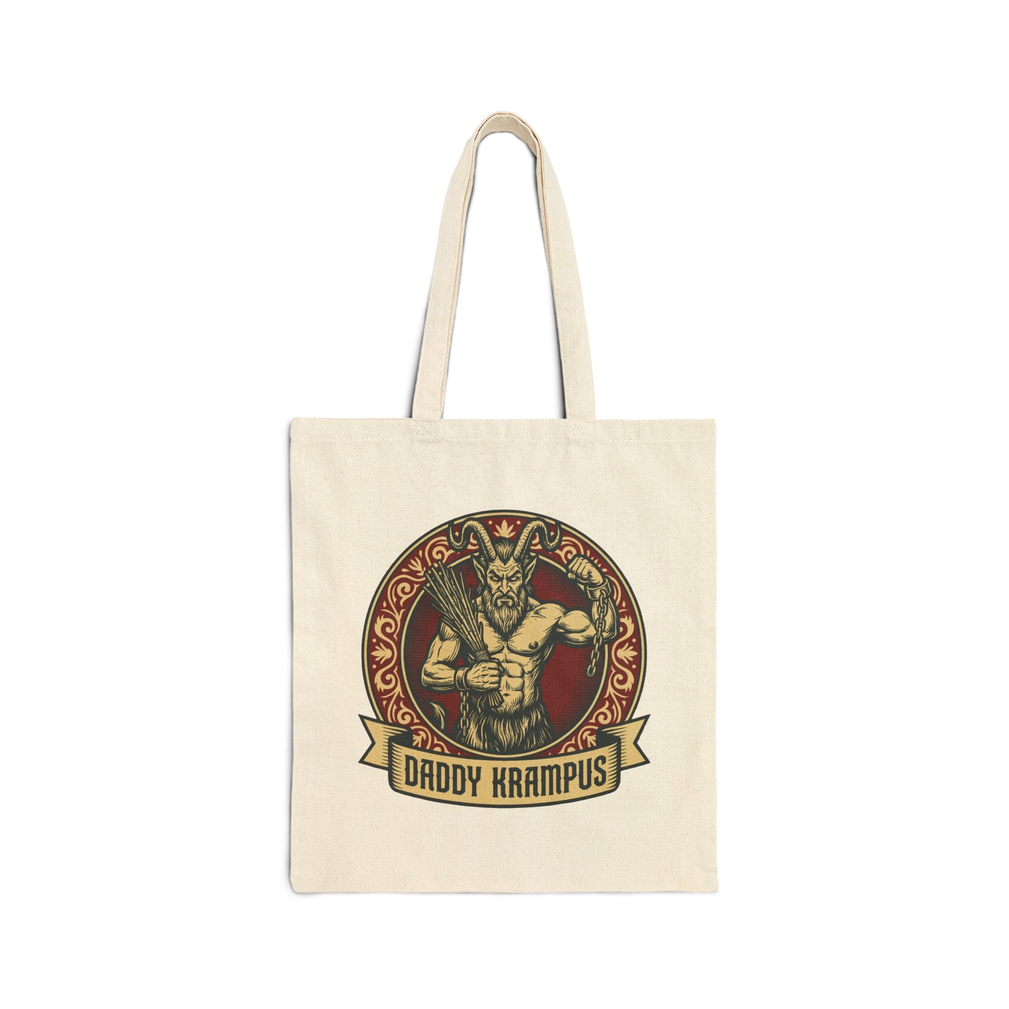 Daddy Krampus Canvas Tote Bag - Hunky Tops #color_Natural