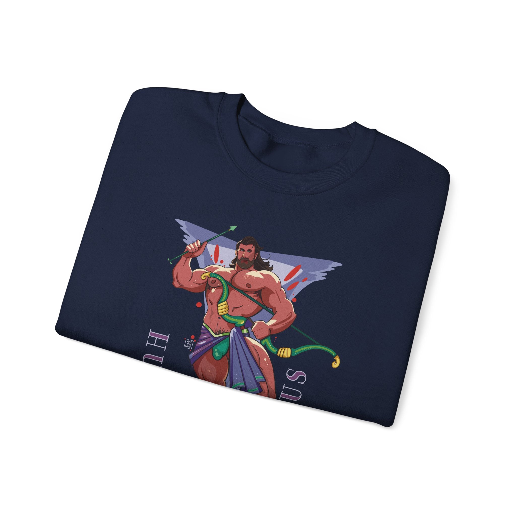 Hunky Sagittarius Zodiac Sweatshirt by Axeish Guy - Hunky Tops #color_Navy