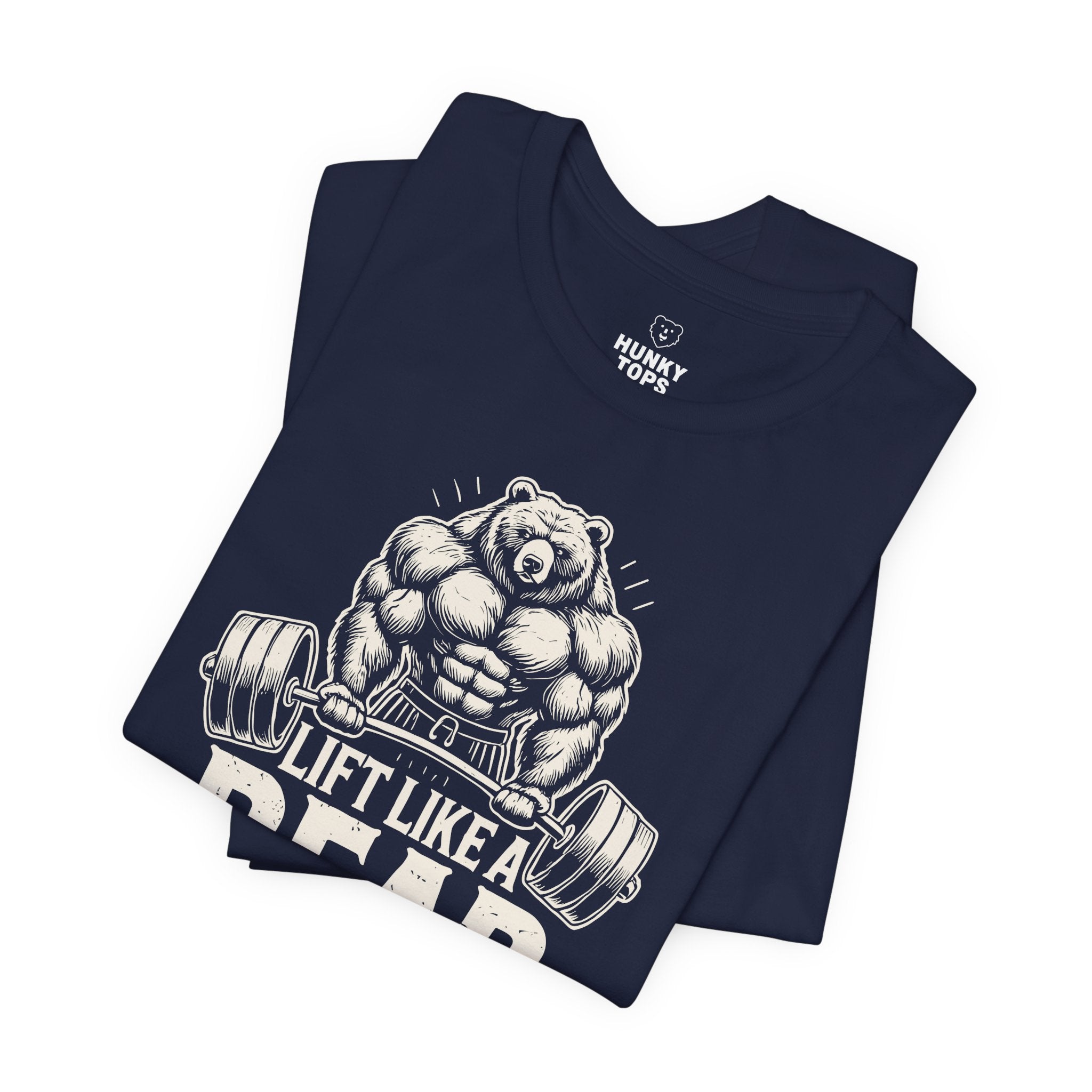 Lift Like a Bear T-Shirt - Hunky Tops #color_Navy