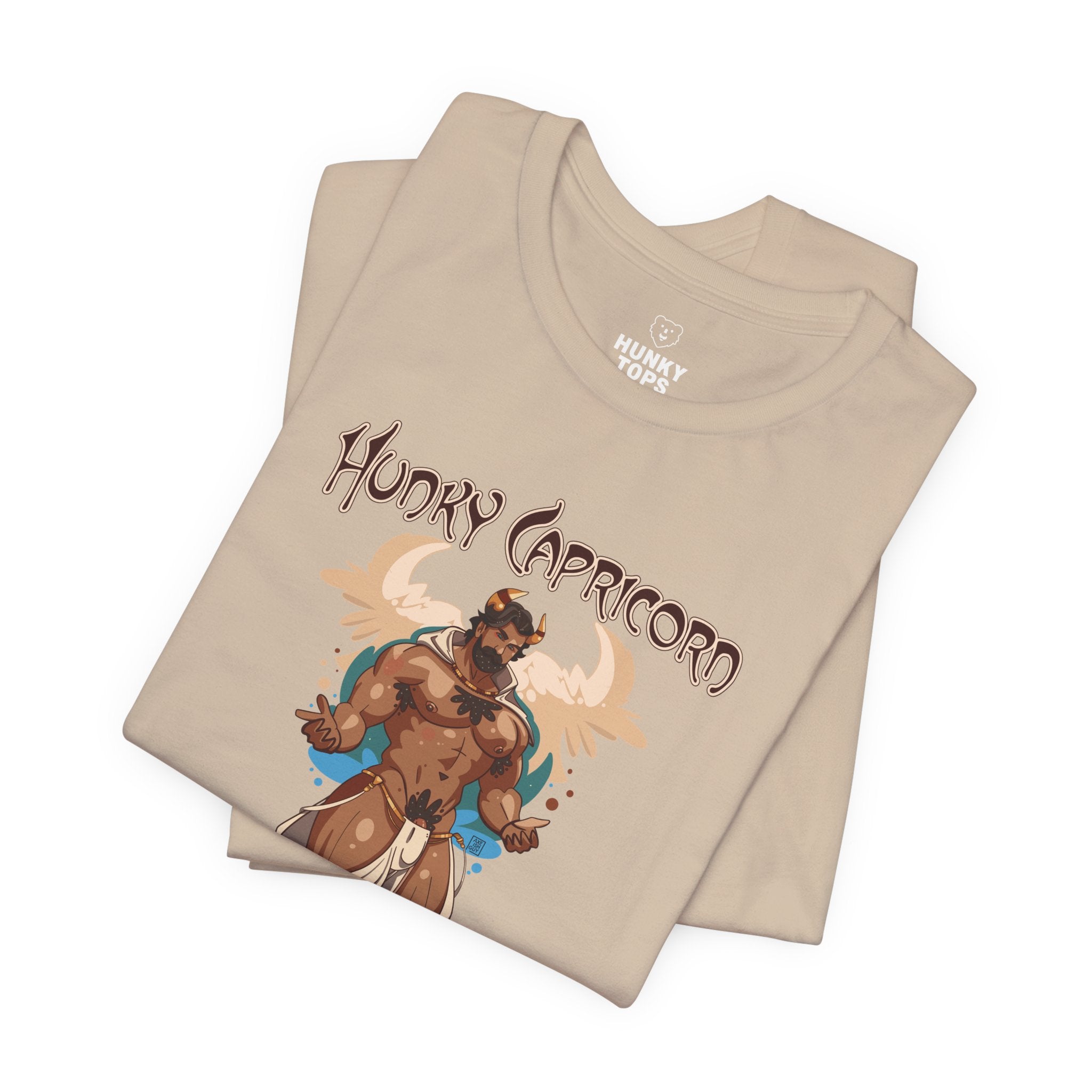 Hunky Capricorn Zodiac Tee by Axeish Guy - Hunky Tops #color_Tan