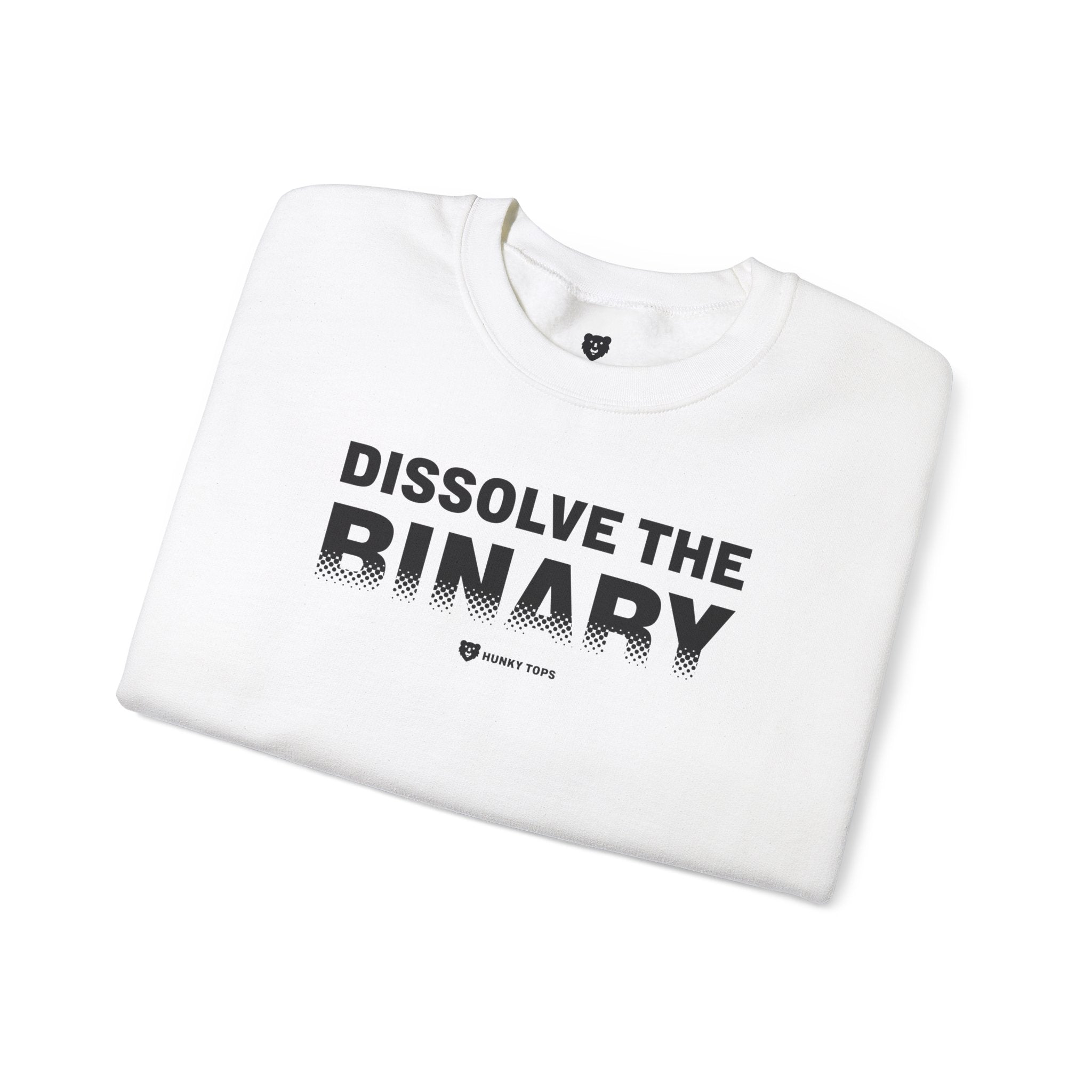 Dissolve the Binary Sweatshirt - Hunky Tops #color_White