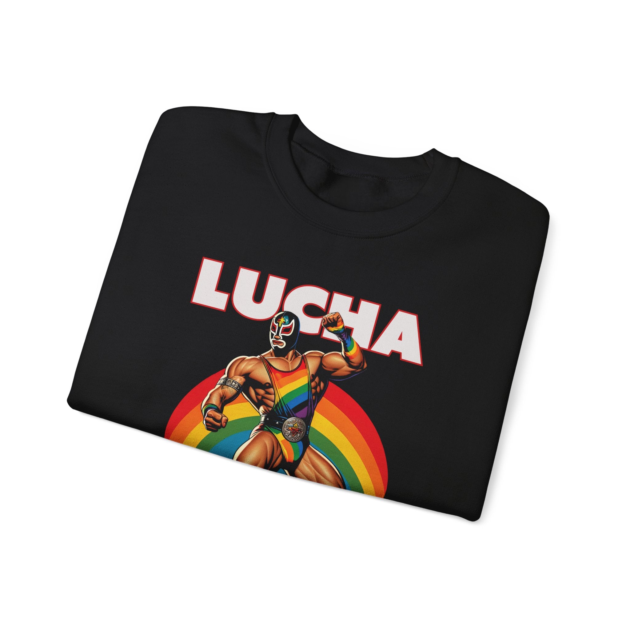 Lucha Libre Pride Sweatshirt - Hunky Tops #color_Black